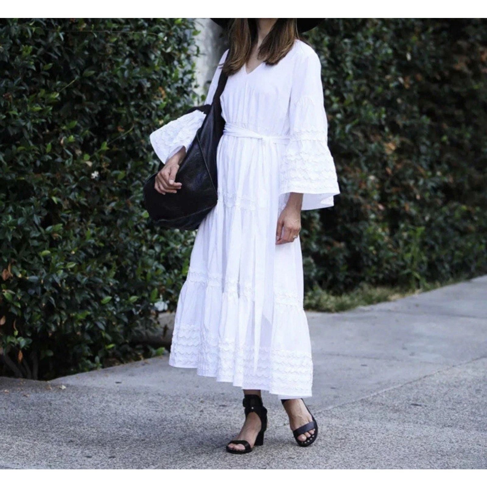 Lisa Marie Fernandez Lisa Marie Fernandez Minimalist Ric Rac Bohemian White Dress Size M / US 6-8 / IT 42-44 - 3 Thumbnail