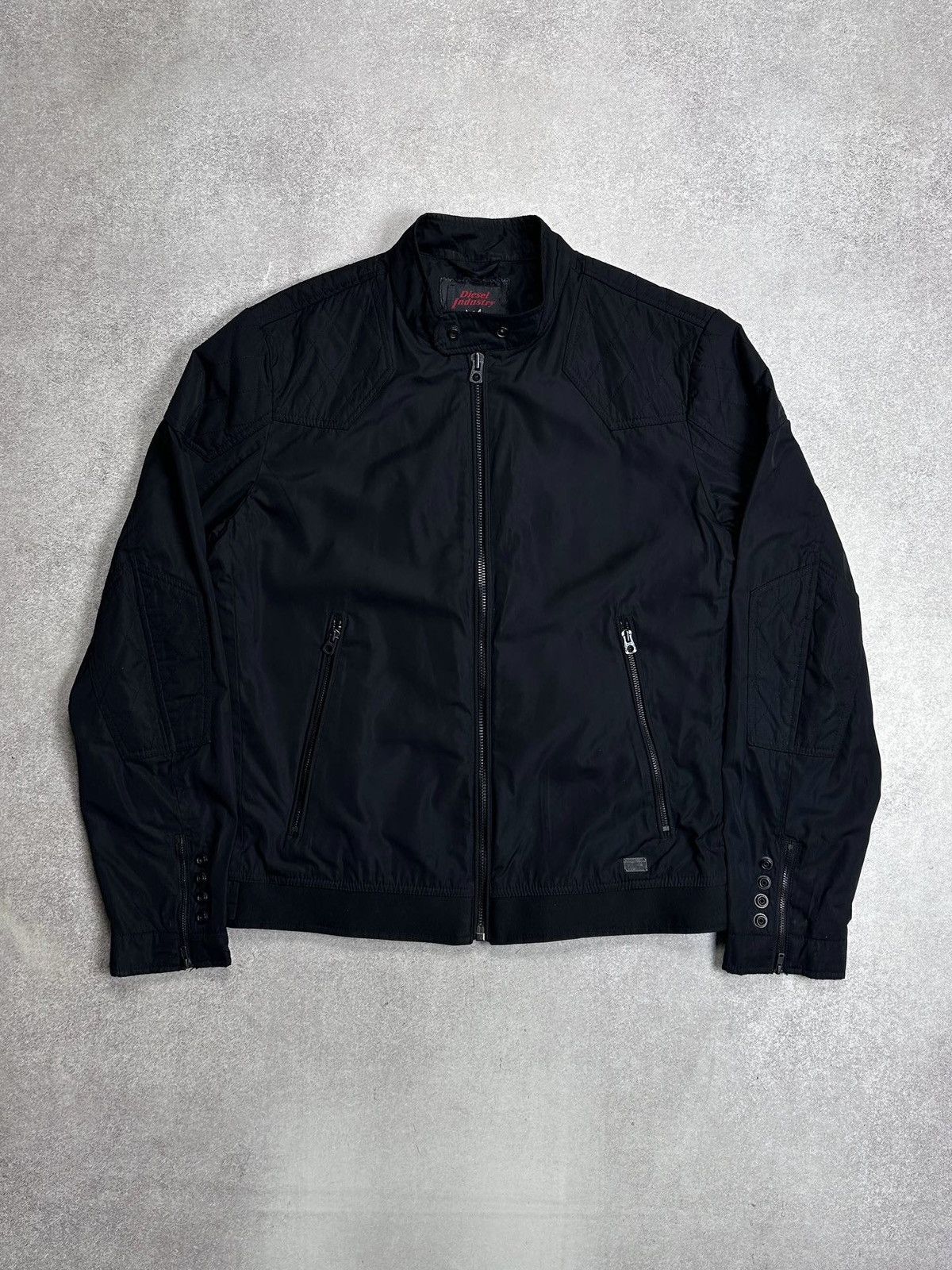 Diesel Vintage Diesel Industry Black Nylon Bomber Jacket Grunge XL Size US XL / EU 56 / 4 - 6 Thumbnail