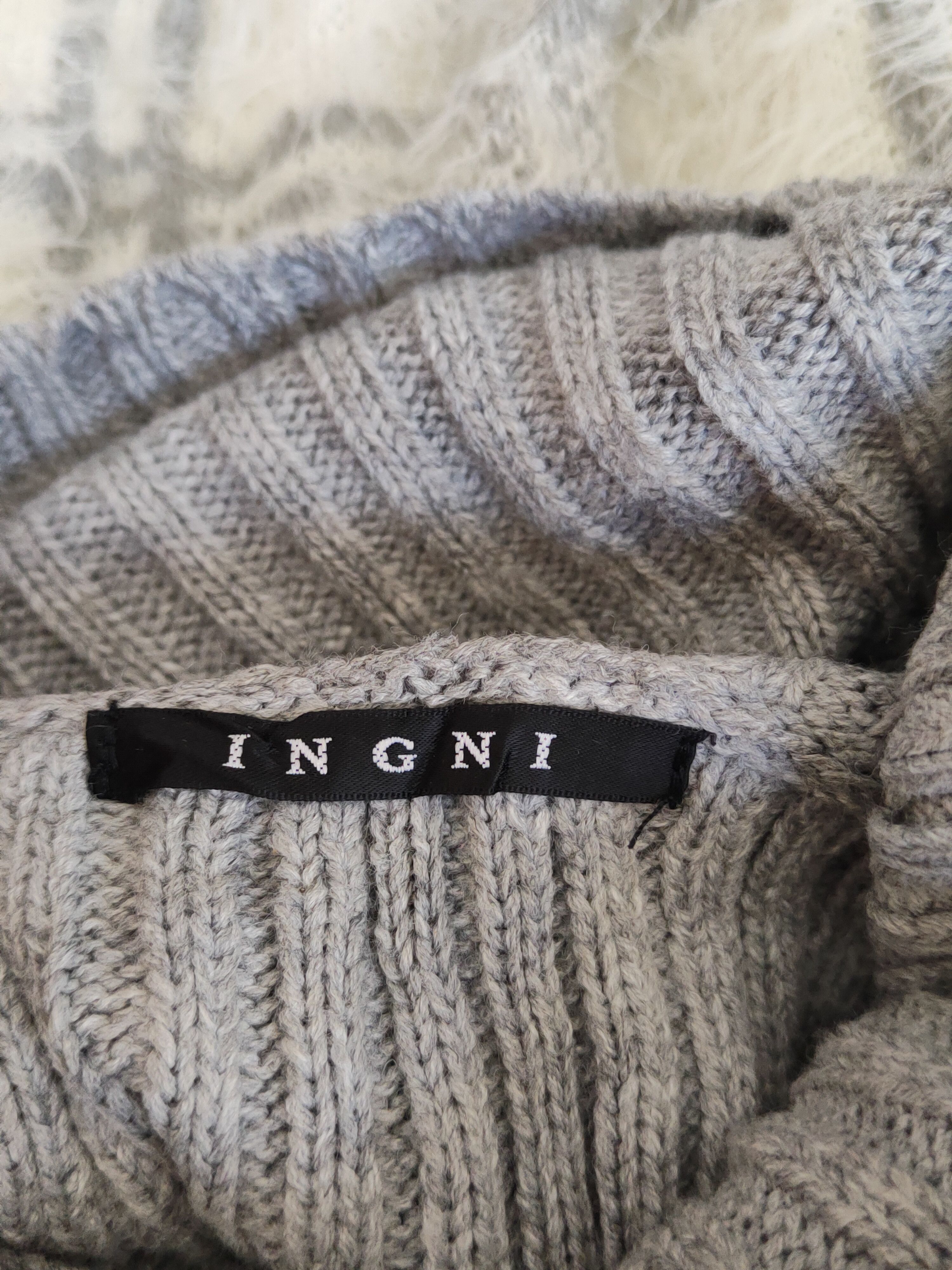 Homespun Knitwear × Japanese Brand × Vintage Ingni Gray Shag Shaggy Fur Mohair Knitwear #S1899 Size M / US 6-8 / IT 42-44 - 12 Thumbnail