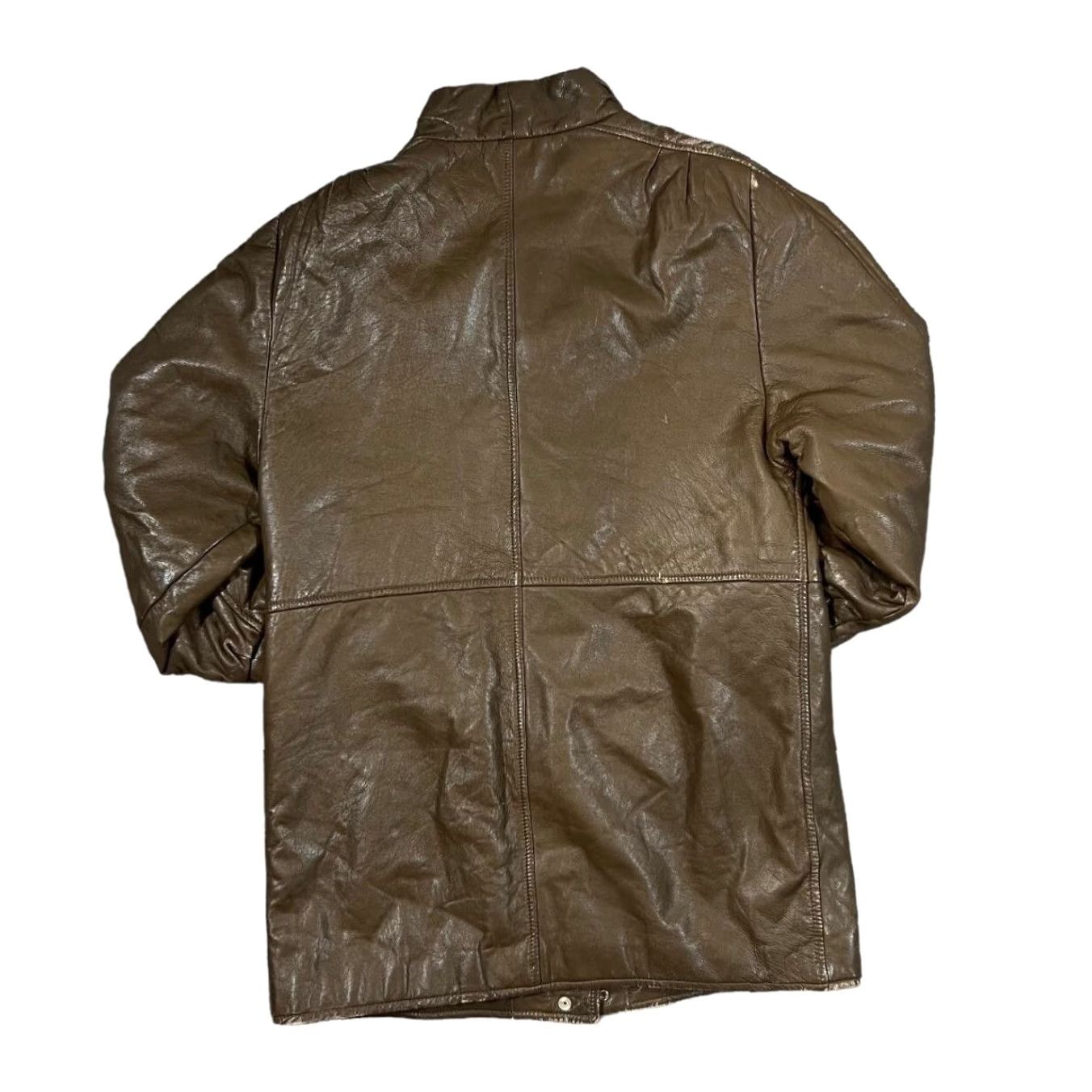 Vintage VINTAGE ABLC Real Brown Leather Distressed Leather Jacket Women's UK 12 90s Bomber Jacket Brown Womens 12 90s ABLC Jacket Size XL / US 12-14 / IT 48-50 - 2 Thumbnail