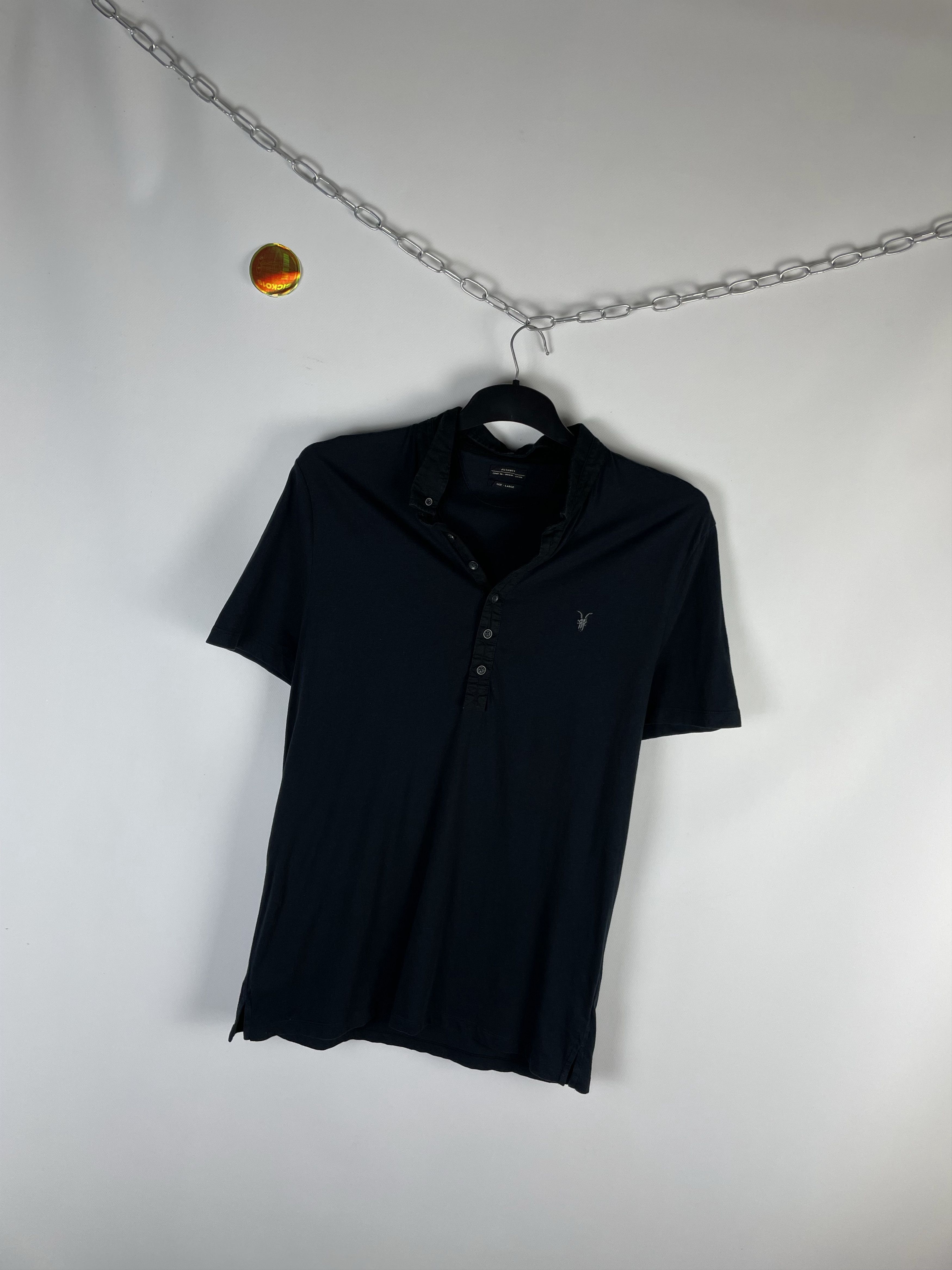 Allsaints × Vintage Vintage Y2K Allsaints T Shirt Polo Size US L / EU 52-54 / 3 - 2 Thumbnail