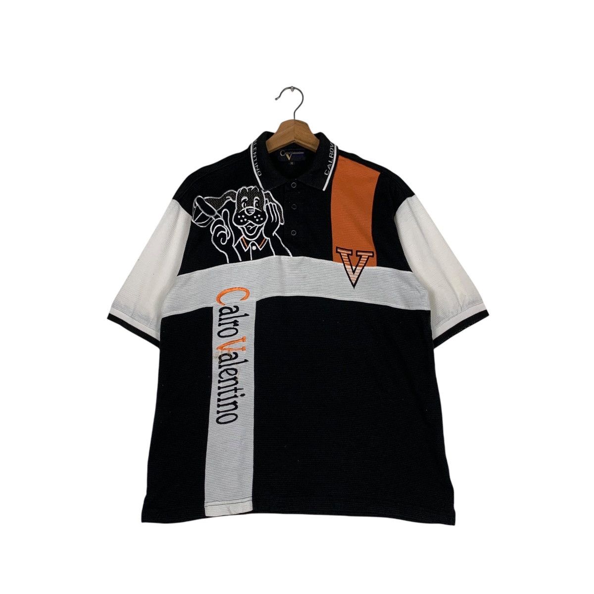 Valentino CALRO VALENTINO Embroidery Big Logo Polo Shirt #1430-C65 Size US M / EU 48-50 / 2 - 1 Thumbnail