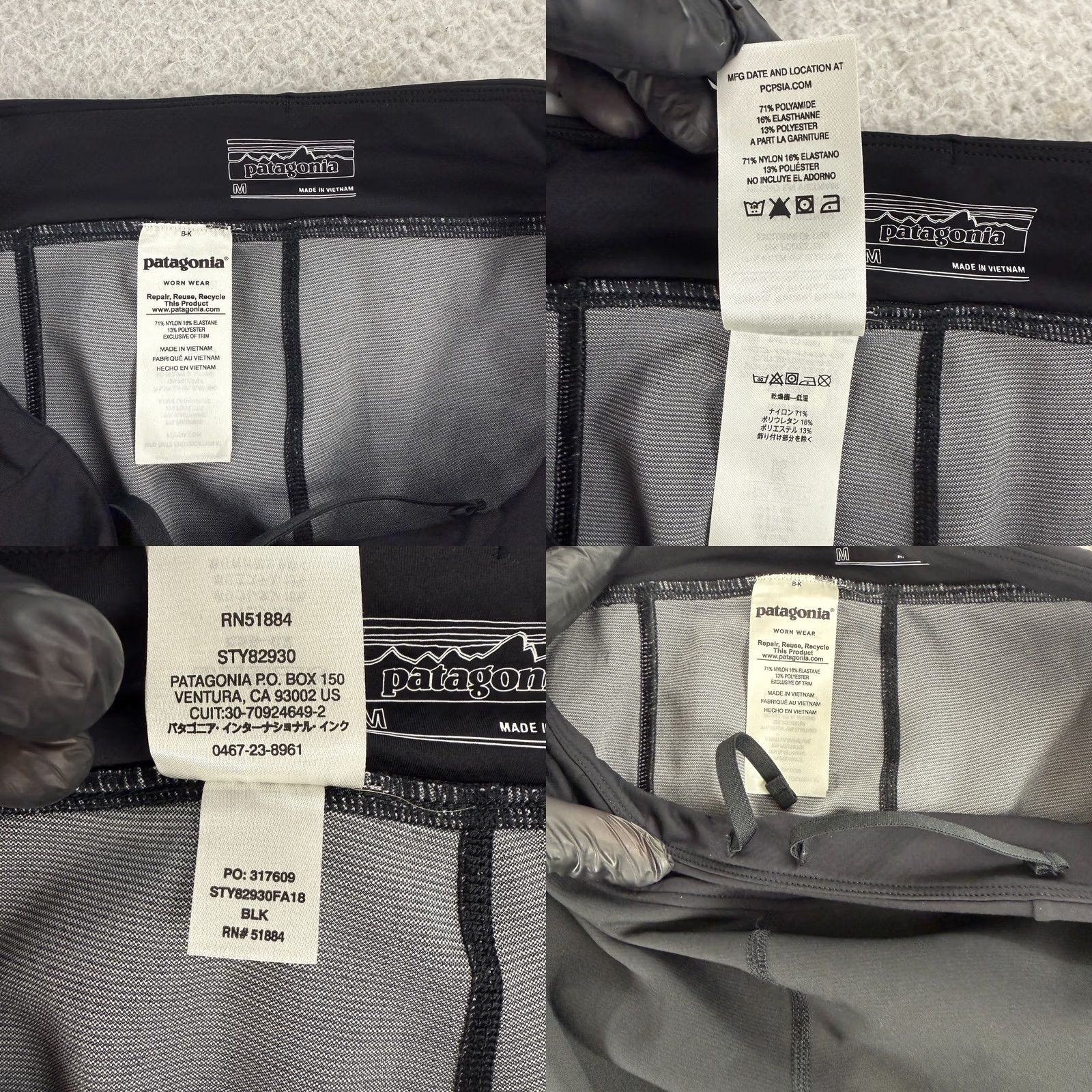 Patagonia Patagonia Womens Fina Crop Leggings Black M Yoga Gym Work Out Pull On Cropped Athletic Skinny Inseam 16" Legging Size 29" - 9 Thumbnail