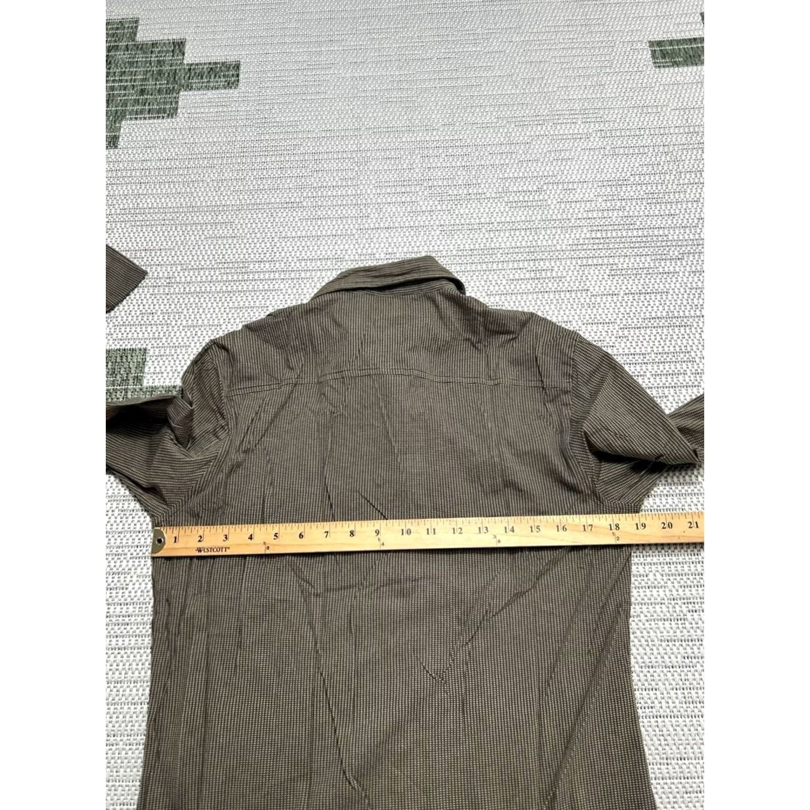 John Varvatos John Varvatos Shirt Men Medium Brown Striped Cotton Button-Up Size US M / EU 48-50 / 2 - 5 Thumbnail