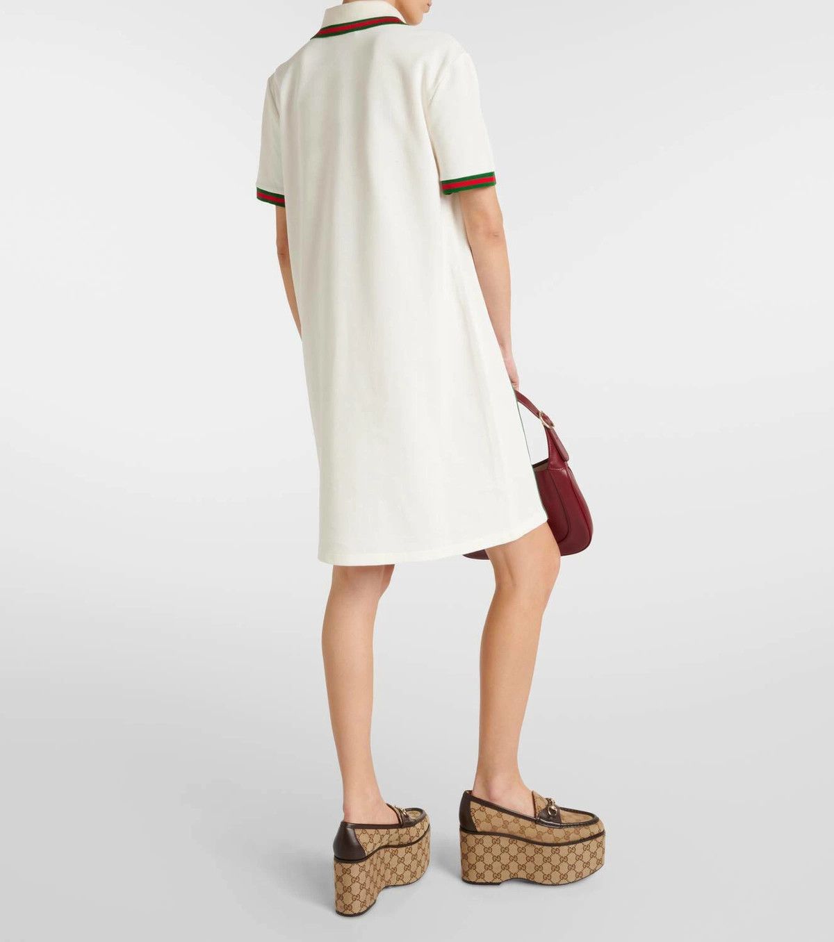 Gucci o1la5ras0526 Cotton Crepe Piquet Polo Dress in White Size XXS / US 00 / IT 34 - 3 Thumbnail