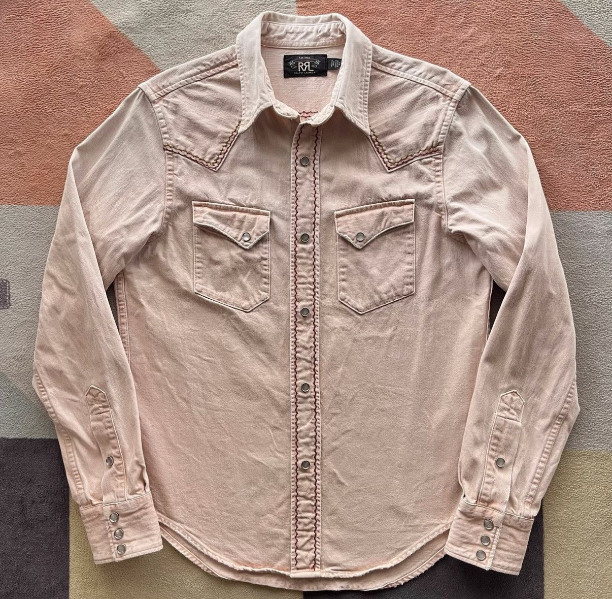 RRL Ralph Lauren Washed Pink Western Shirt - Ralph Lauren Double RL K22 Size US S / EU 44-46 / 1 - 1 Thumbnail
