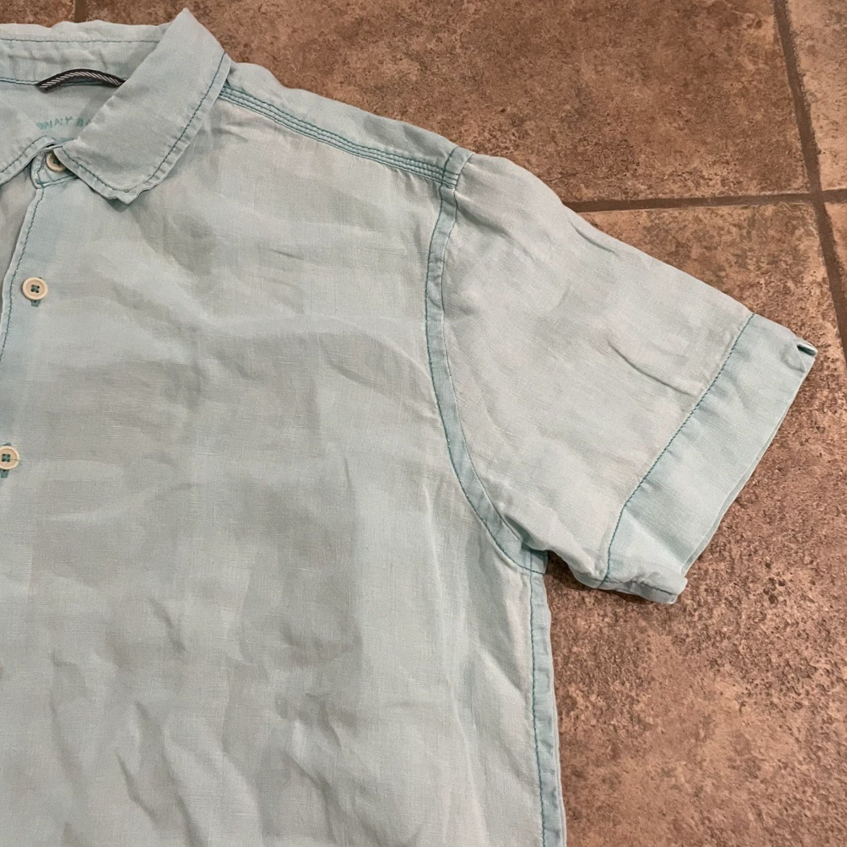 Tommy Bahama VINTAGE Tommy Bahama Relax 100% Linen Blue Shirt Mens L Short Sleeve Button-Down Shirt Size US L / EU 52-54 / 3 - 2 Thumbnail