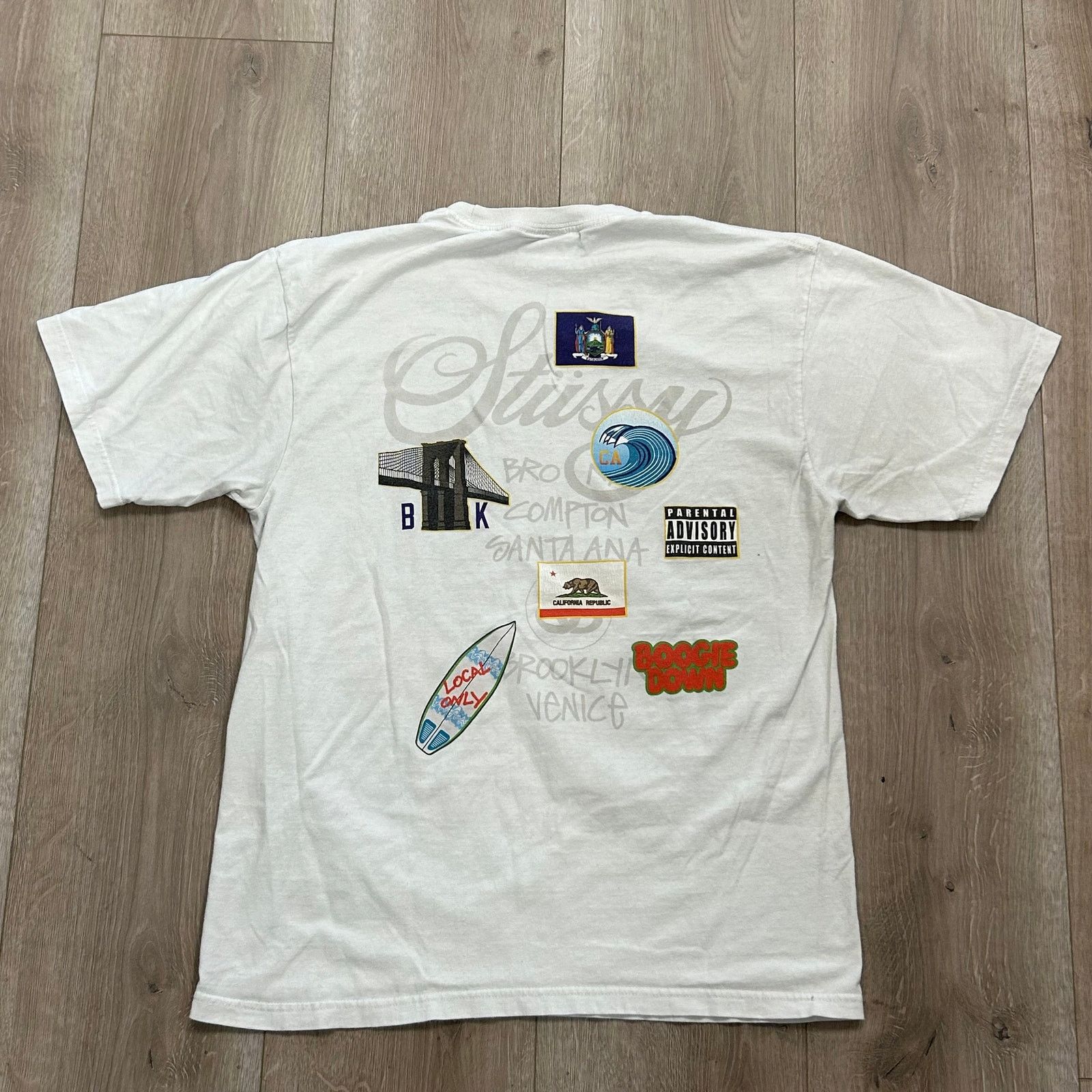 Stussy Stussy World Tour Flags Tee T Shirt Size Medium M White B2 Size US M / EU 48-50 / 2 - 5 Thumbnail