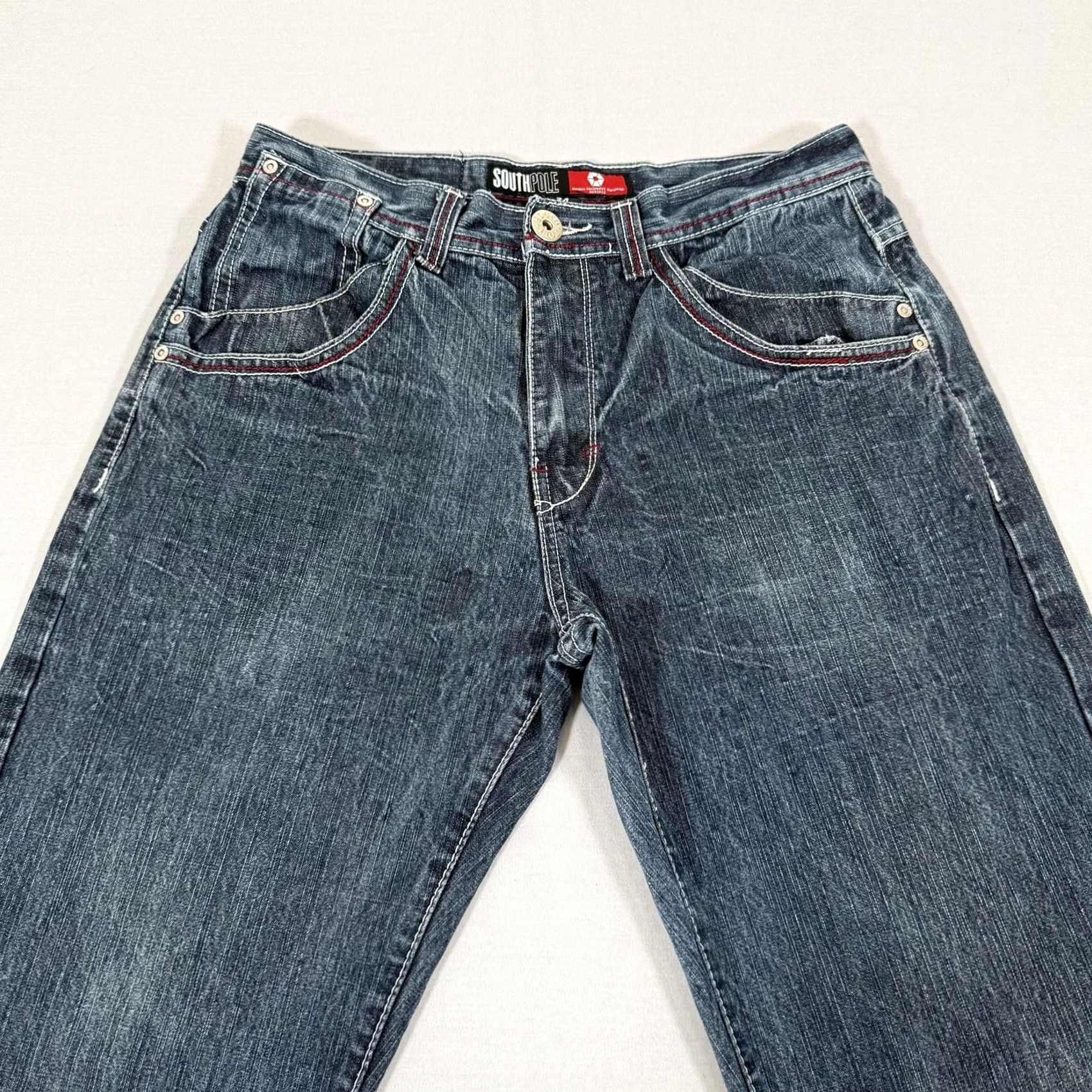 Southpole VINTAGE Southpole Jeans Mens 34x30 Blue Red Tab Baggy Loose Denim Pants Y2K Size US 34 / EU 50 - 7 Thumbnail