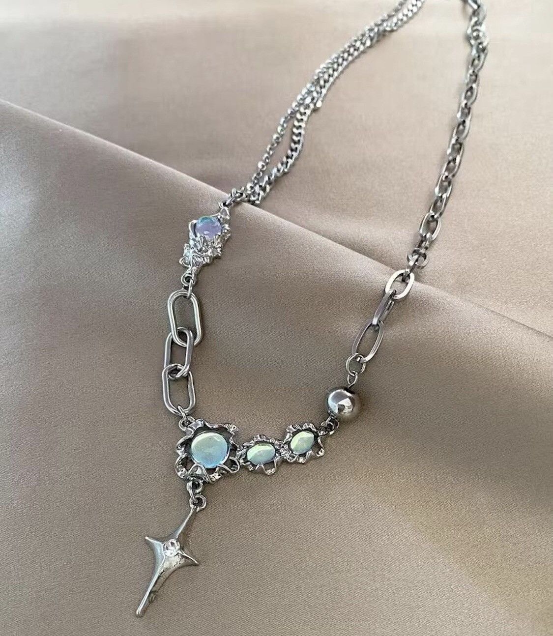 Jewelry Stainless Steel Chain Cross Pendant Necklace Size ONE SIZE - 1 Thumbnail