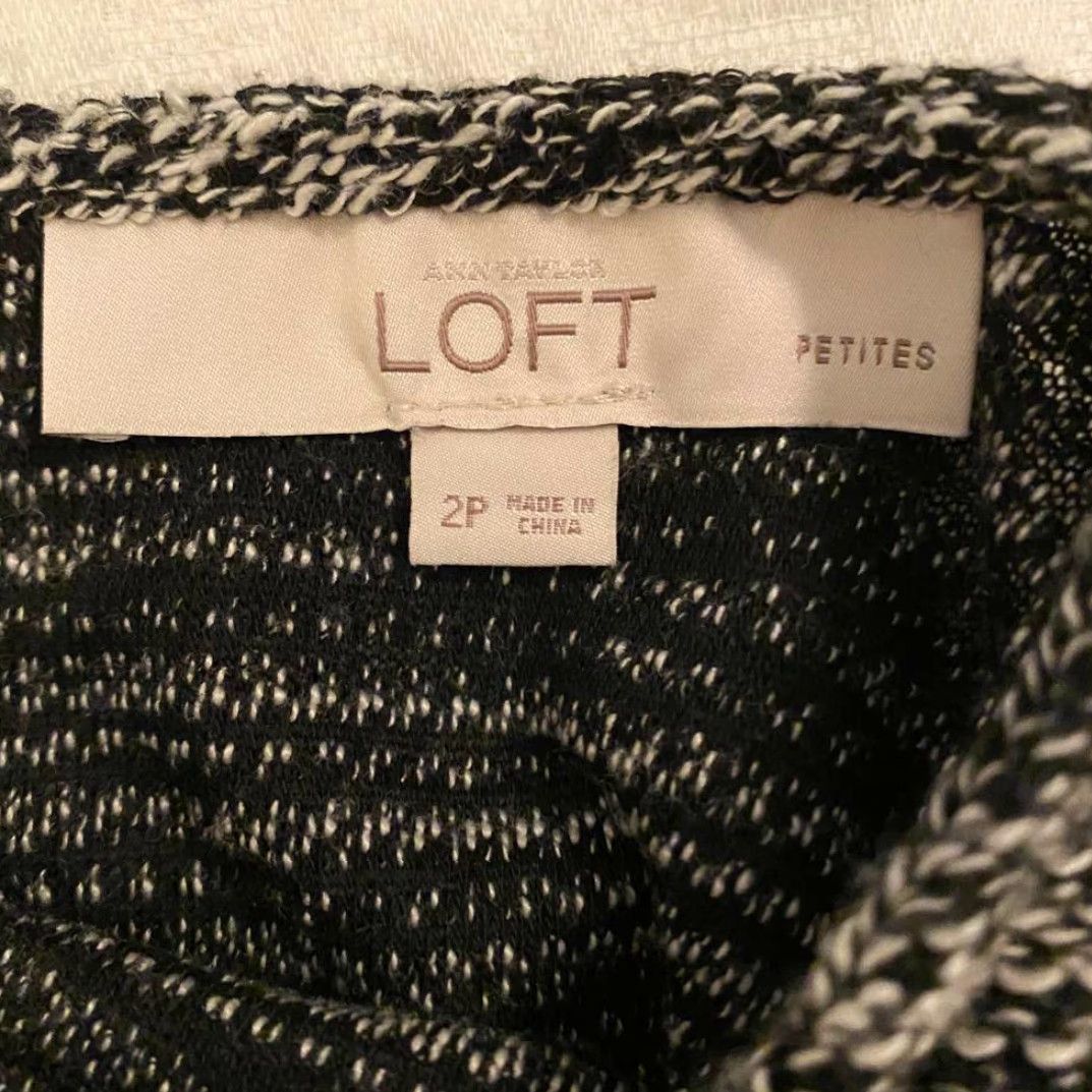 Loft LOFT Shift Dress Black 3/4 Sleeve Petites 2P Scoop Neck Womens Dress, 2P, Black Size XS / US 0-2 / IT 36-38 - 3 Thumbnail