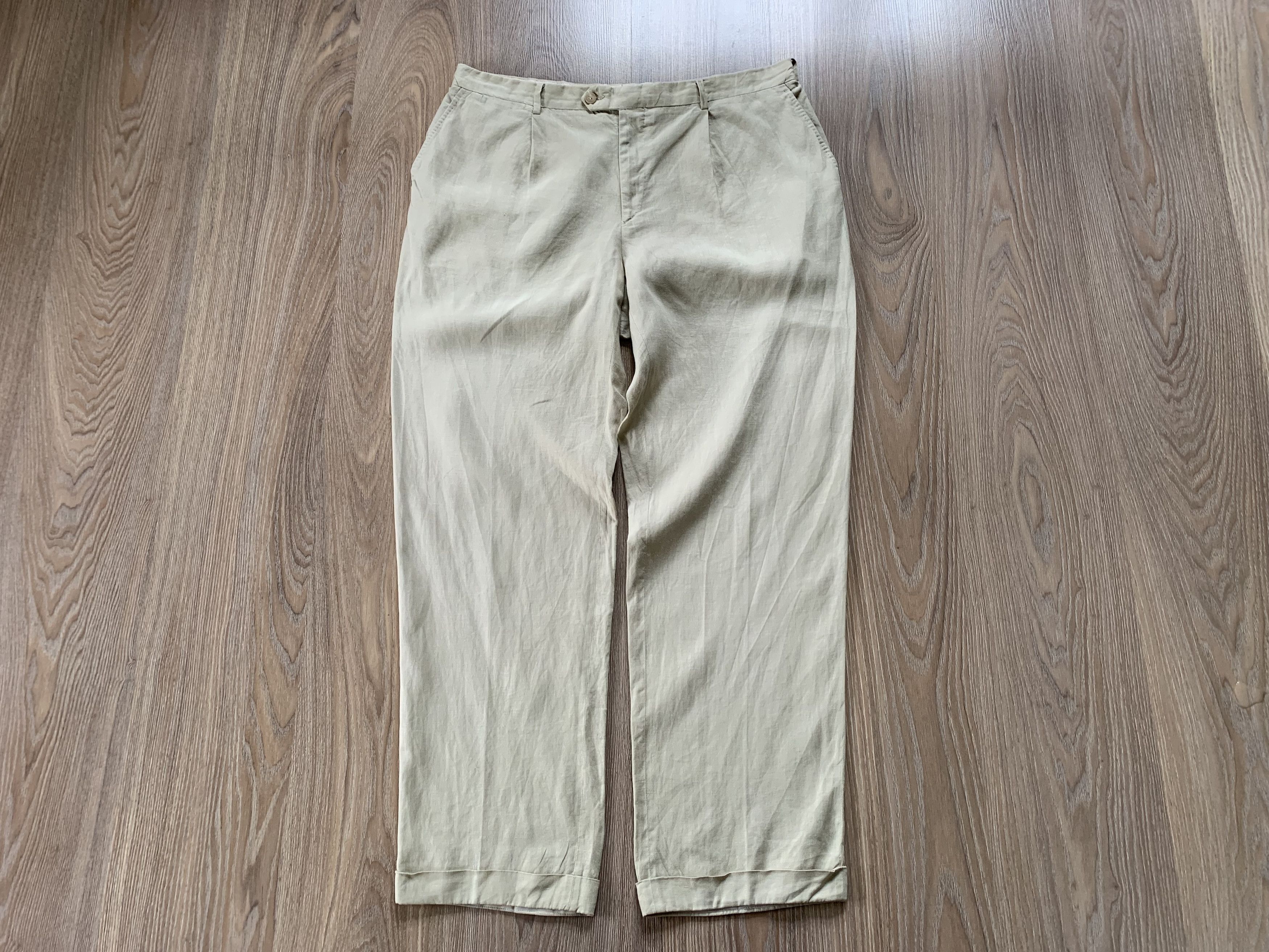 Luigi Bianchi × Vintage Luigi Bianchi Mantova Vintage Linen Casual Pants Size US 38 / EU 54 - 2 Thumbnail