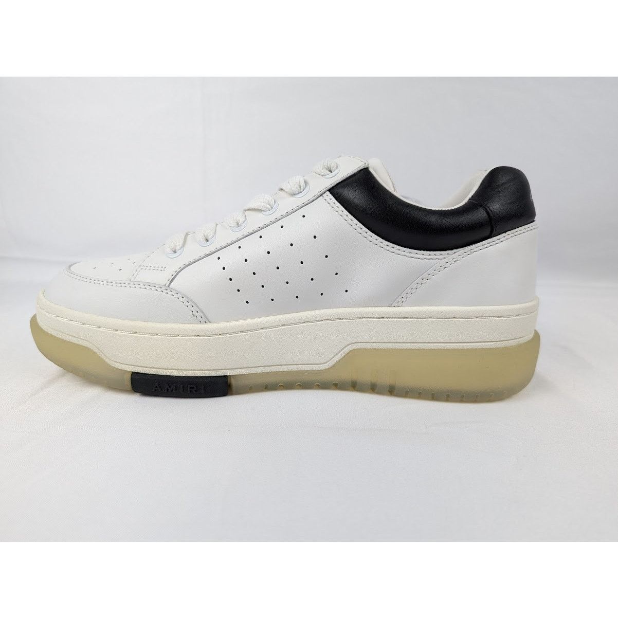Amiri o1rshd1 Stadium Low Top Sneakers in White/Black Size US 10 / EU 43 - 6 Thumbnail