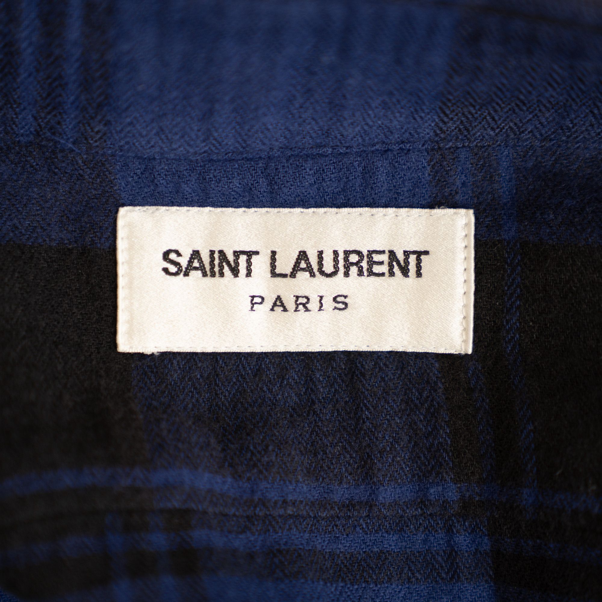 Saint Laurent Paris [NWT] SAINT LAURENT BLACK NAVY CHECK SHIRTS Size US S / EU 44-46 / 1 - 8 Thumbnail