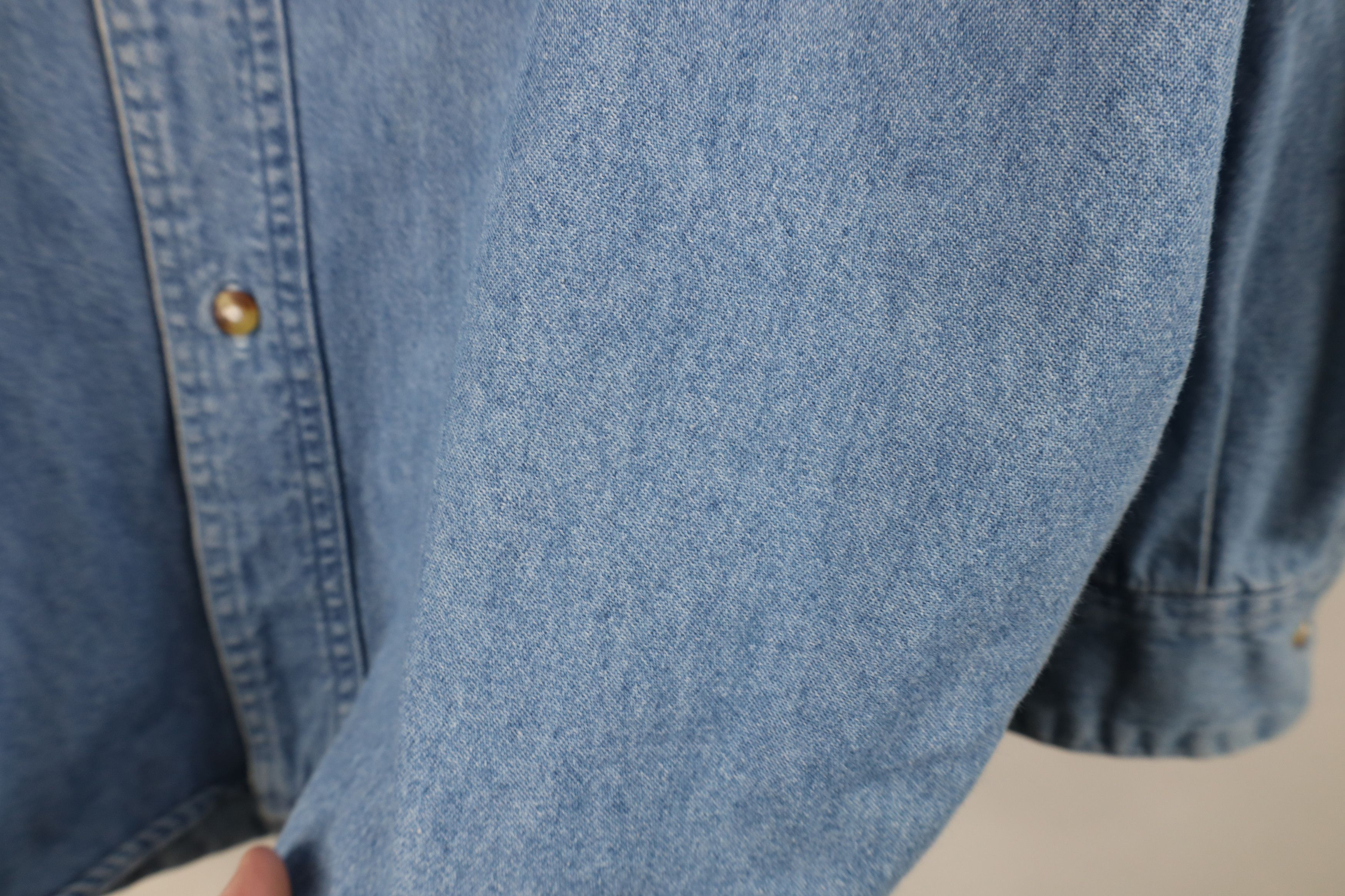 Vintage Vintage 90s Streetwear Band Collar Denim Jean Button Shirt Size US XXL / EU 58 / 5 - 8 Thumbnail