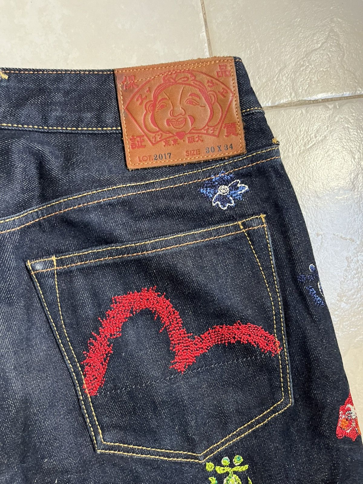 Evisu Evisu diacock selvedge embroided denim Size US 33 - 4 Thumbnail