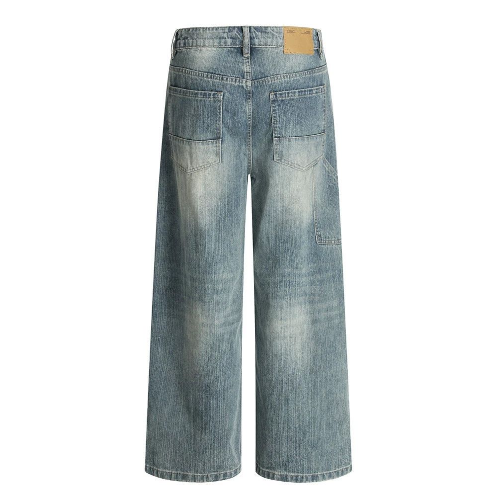 Japanese Brand × Jean Retro casual men's straight distressed washed wide-leg jeans Size US 32 / EU 48 - 2 Thumbnail