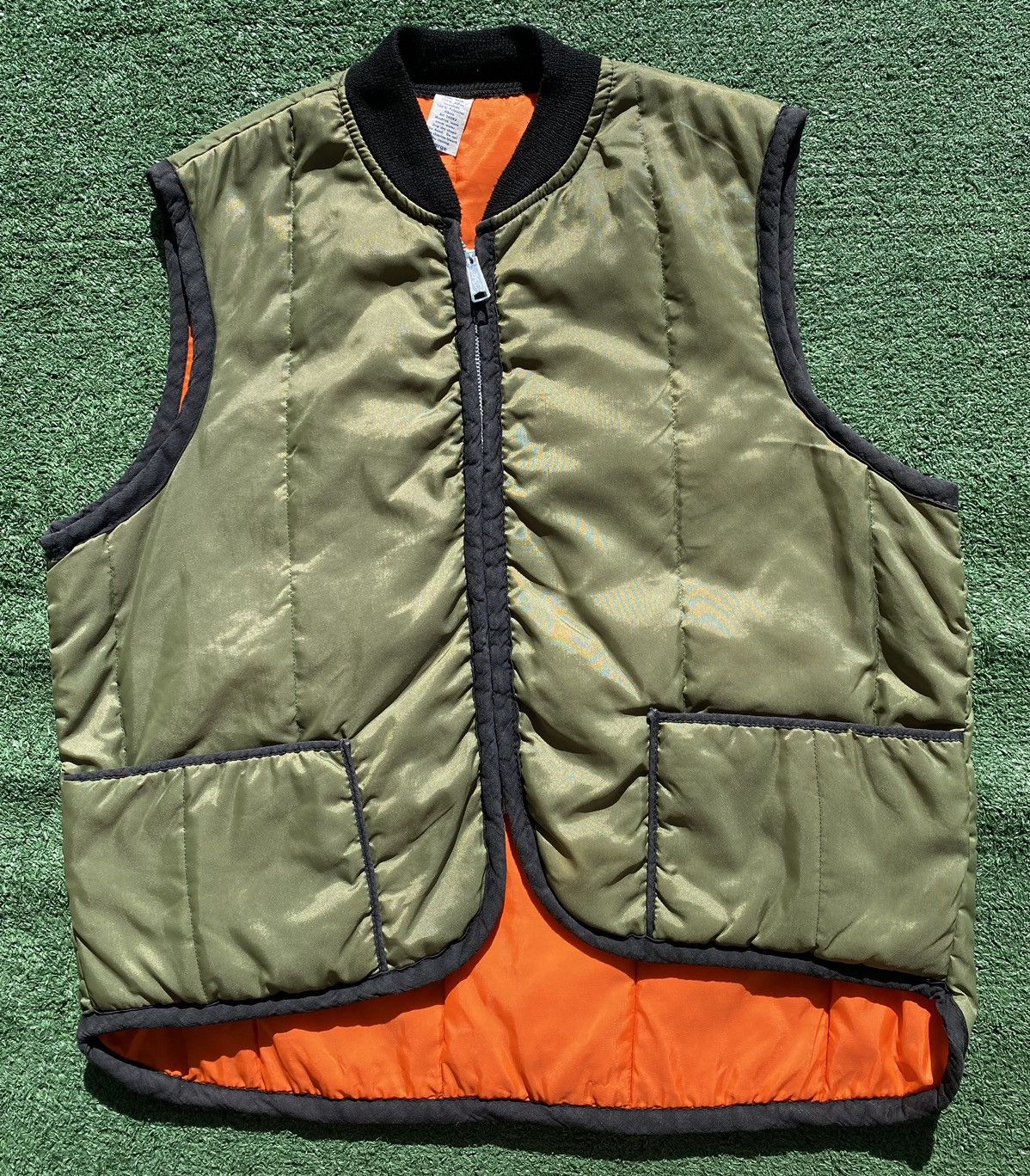 Vintage Vintage 70’s Olive Green Orange Interior Vest Men’s Large Size US L / EU 52-54 / 3 - 1 Thumbnail