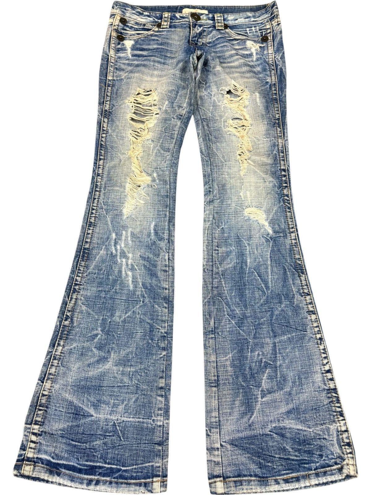 Yoshiyuki Konishi Vintage Japanese Brand Faded Distressed Flare Jeans Size 32" / US 10 / IT 46 - 1 Thumbnail