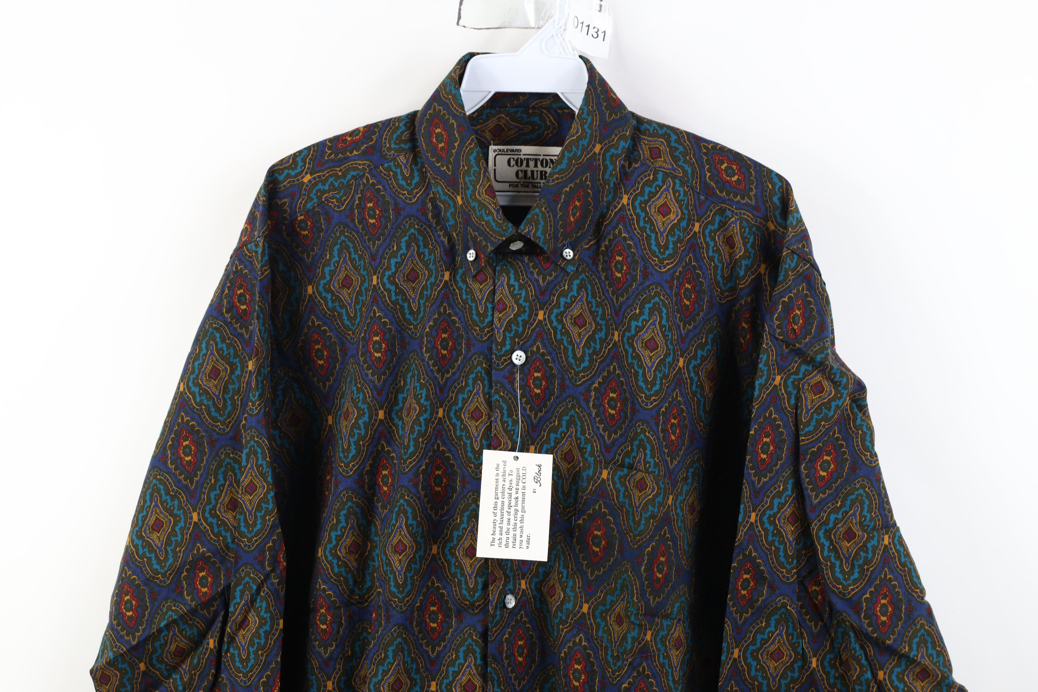 Vintage Deadstock Vintage 90s Streetwear Paisley Button Down Shirt Size US L / EU 52-54 / 3 - 2 Thumbnail