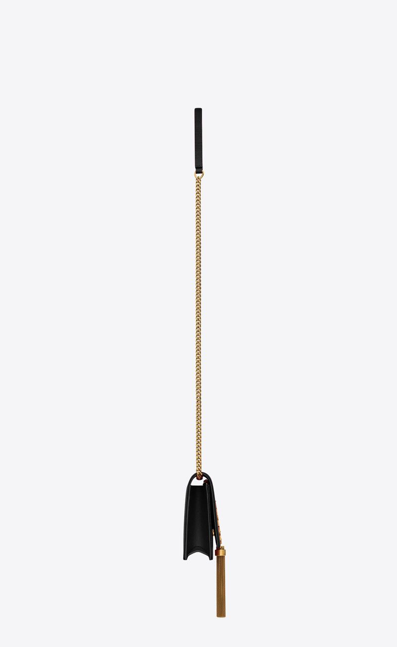 Saint Laurent Paris o1s1wg111225 742833 Size: OS / Satin Kate Chain Wallet Black Size ONE SIZE - 3 Thumbnail