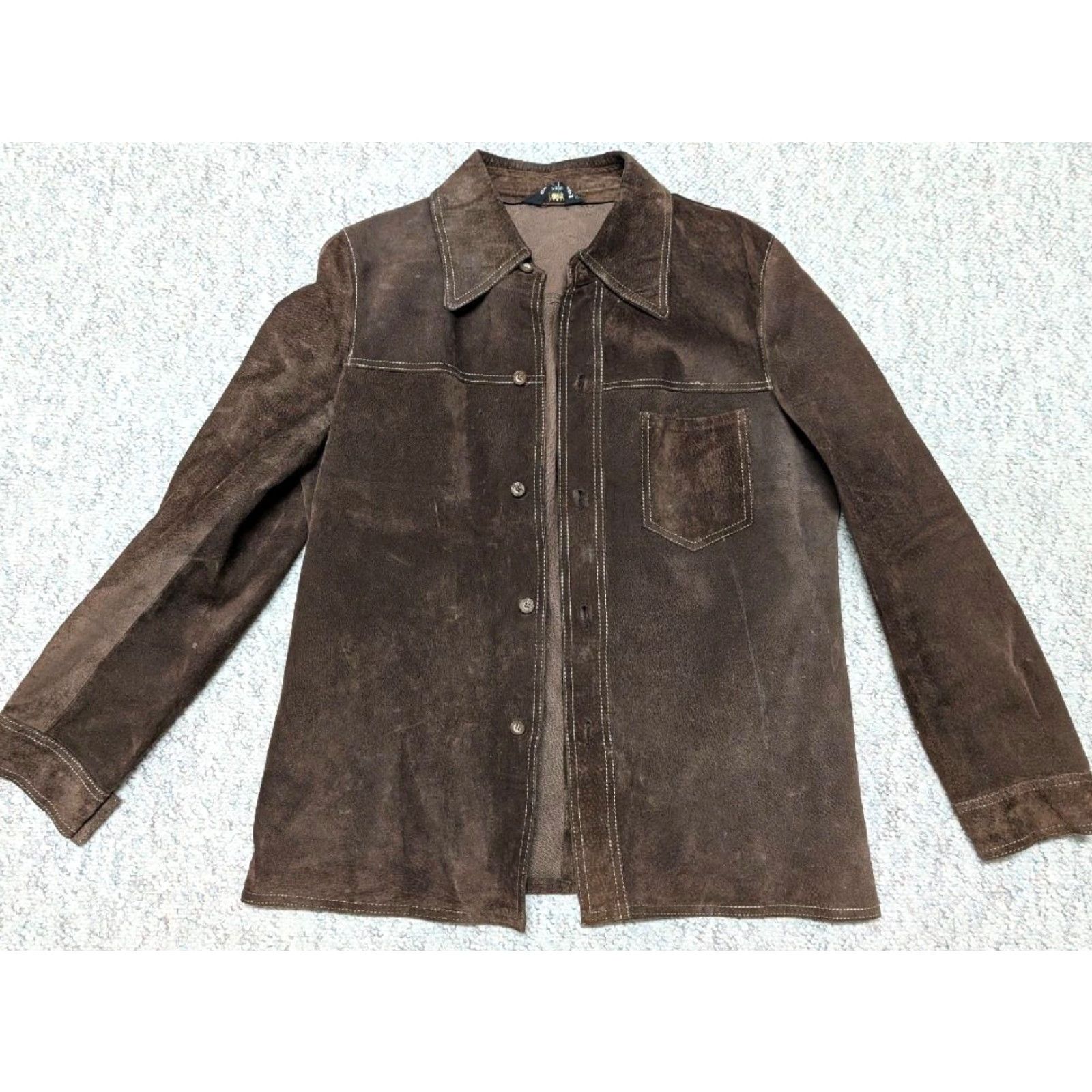 Vintage VINTAGE Cortefiel Leather Shirt Mens Trucker Cowboy Western Brown 38-40 M Long Sleeve Leather 1970s Brazil-made Size US M / EU 48-50 / 2 - 4 Thumbnail