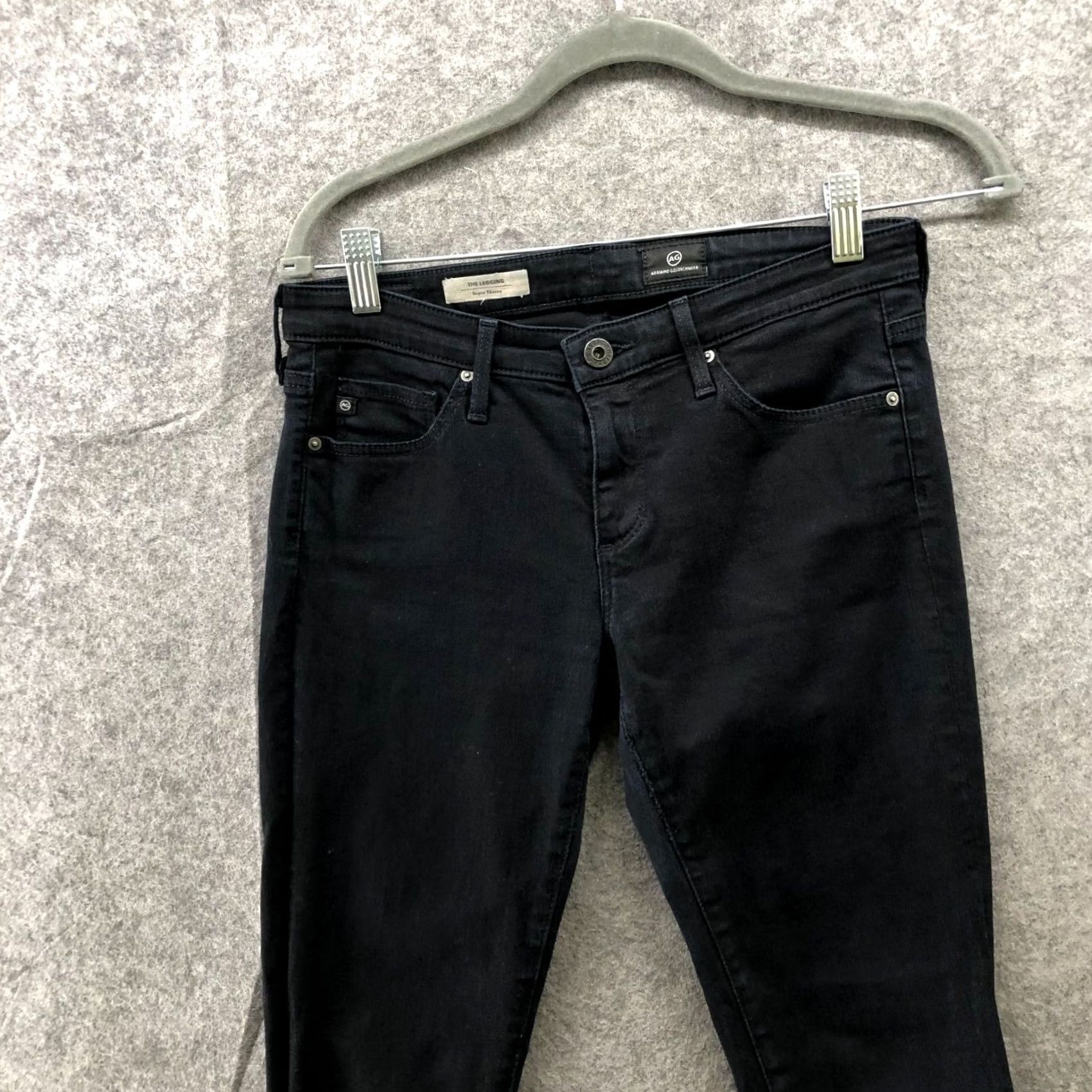 Vintage AG Adriano Goldschmied Legging Super Skinny Jean Womens 27R Dark Wash Blue Jeans Slim Stretch 5-Pocket Denim Pull-On? Size 27" / US 4 / IT 40 - 3 Thumbnail