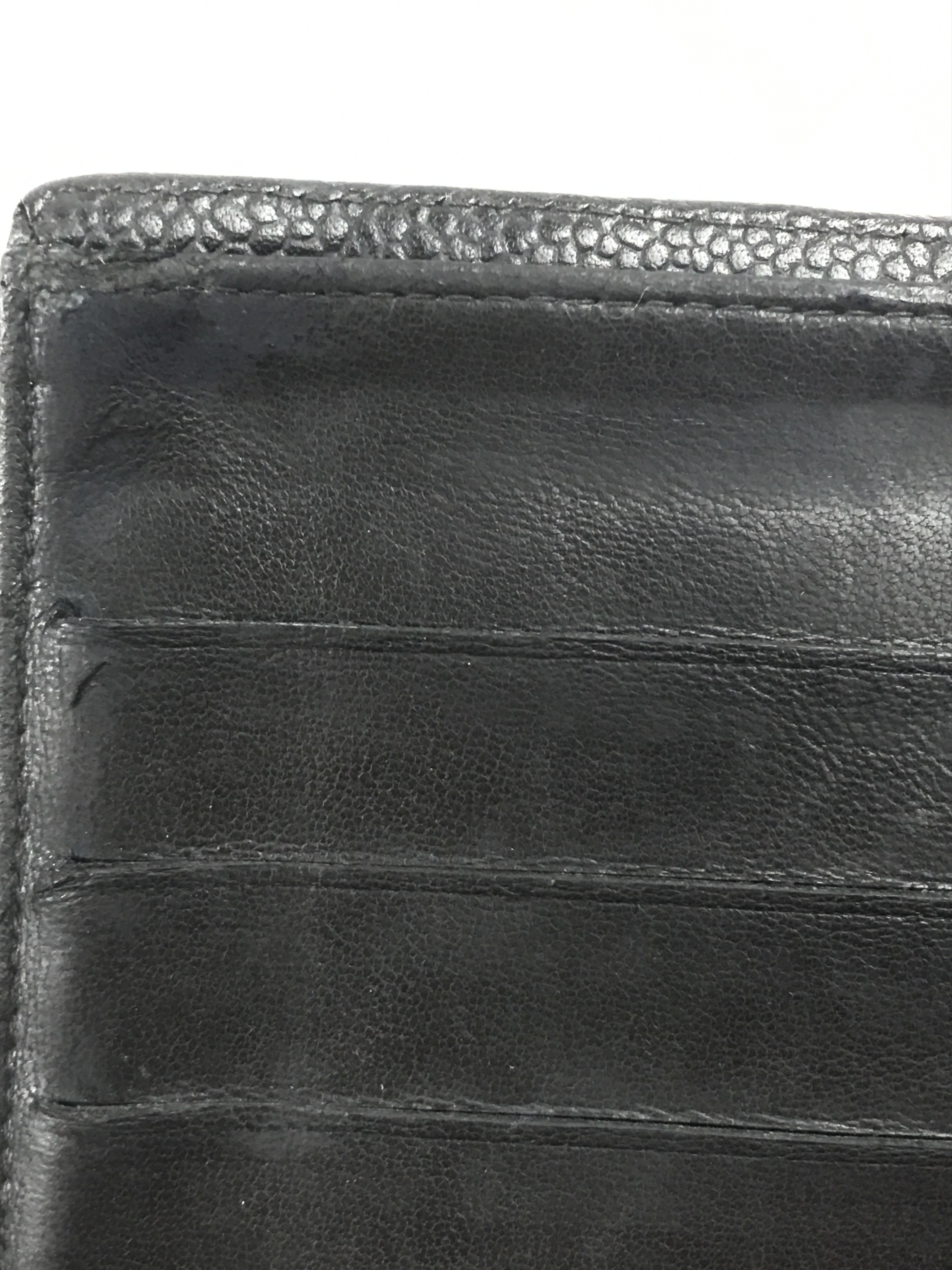 Chanel × Vintage Vintage Chanel Black Caviar CC Logo Bifold Wallet Size ONE SIZE - 18 Thumbnail