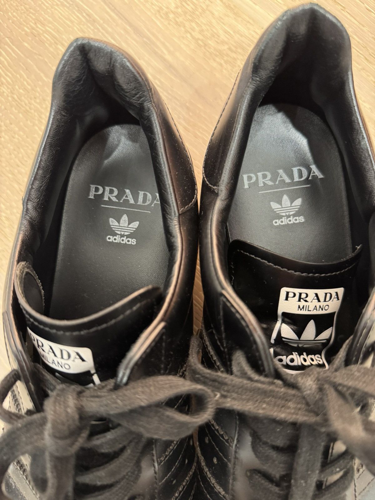 Adidas × Prada Prada Adidas Superstar Black Size US 10.5 / EU 43-44 - 9 Thumbnail