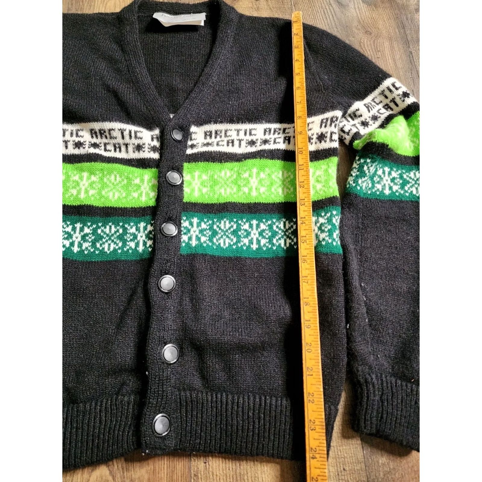 Vintage Vintage Fuller Gulf Fashions Arctic Cat Snowmobile Button Cardigan Acrylic Sweater USA Made S Black Mens Rockabilly Adult Small Size US S / EU 44-46 / 1 - 4 Thumbnail