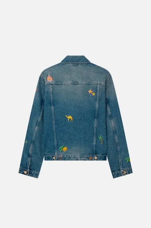 Casablanca o1mle0326 Denim Embroidered Motif Jacket in Blue Size US S / EU 44-46 / 1 - 3 Thumbnail