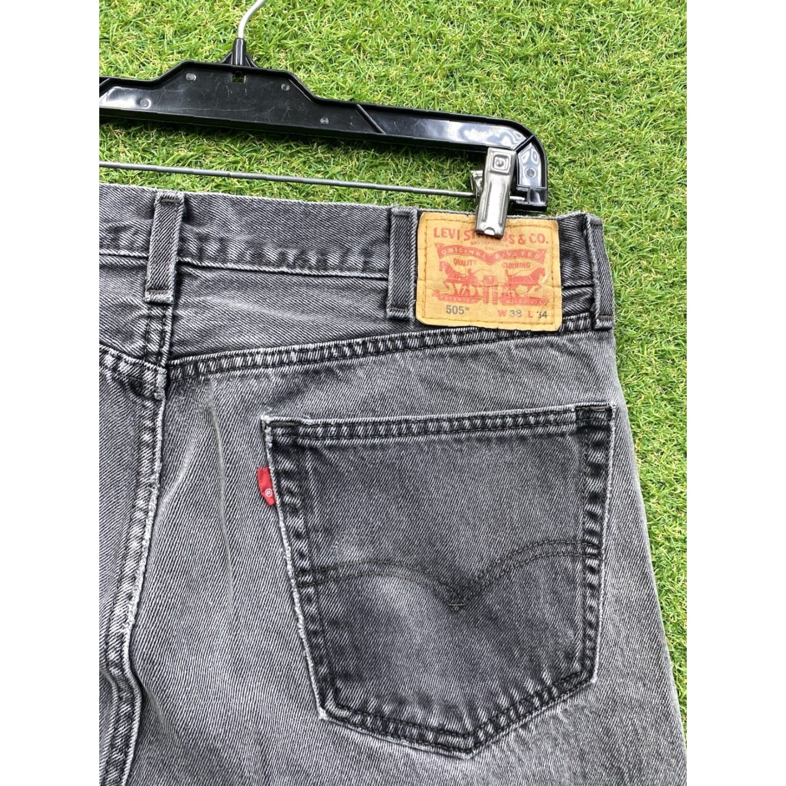 Levi's Levi's 505 Jeans Regular Mens 38x34 Black Denim Straight Leg 100% Cotton Y2K Vintage: No Size US 38 / EU 54 - 3 Thumbnail