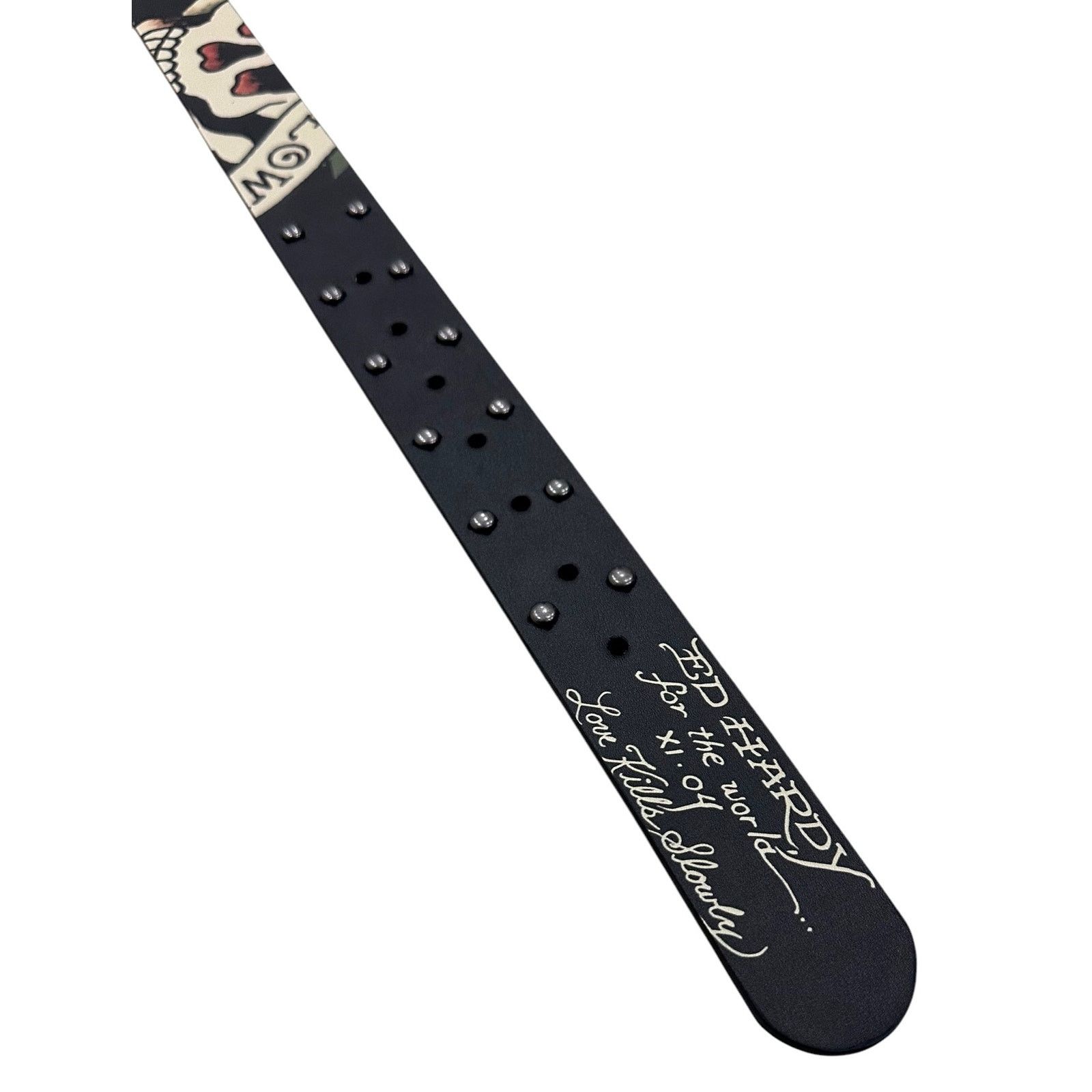 Ed Hardy Ed Hardy Men's Love Kills Slowly Black Belt With Rivet Studs Size 36 - 4 Thumbnail