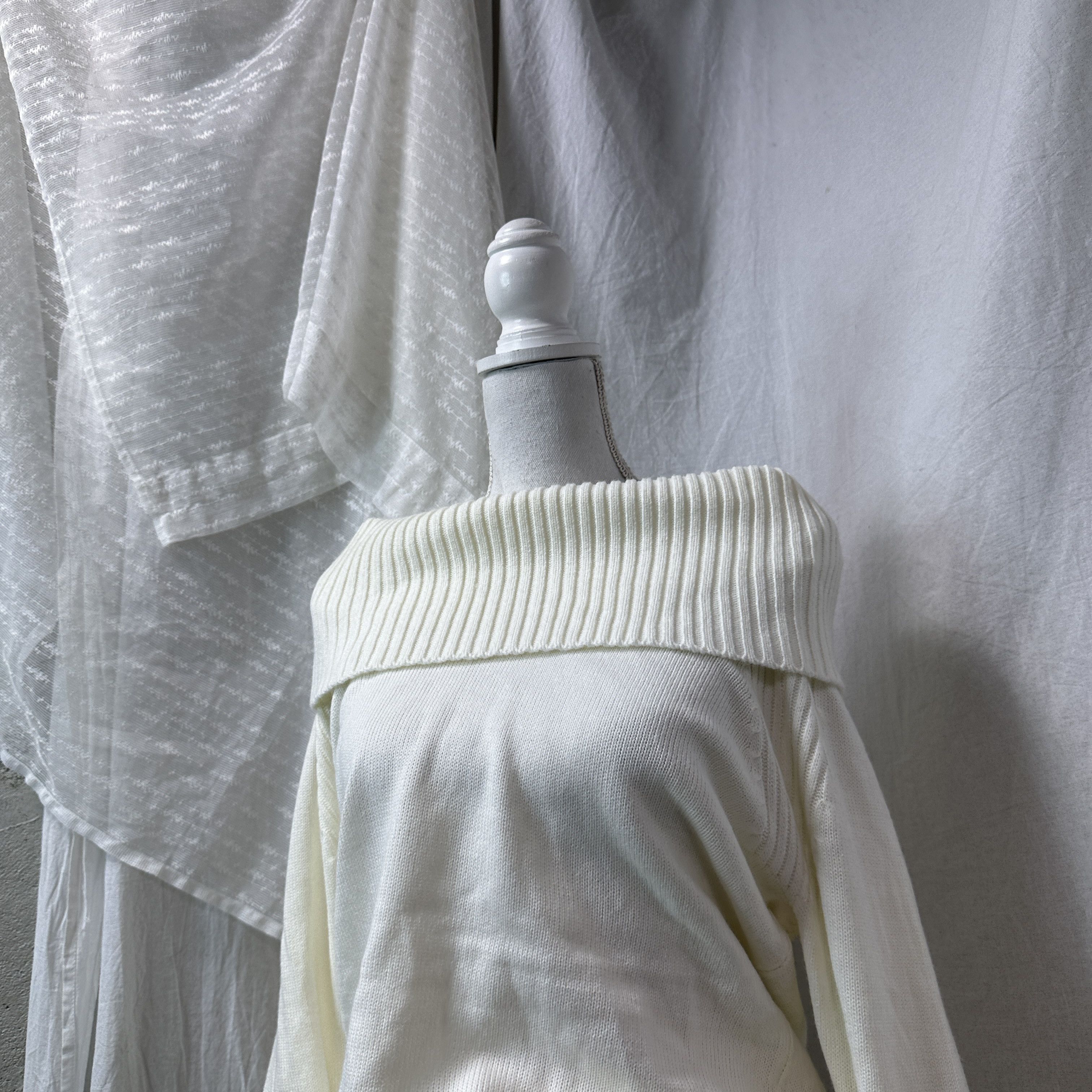 Vintage Vintage Cottage Big Collar Bare Shoulders Sweater Y2K Size L / US 10 / IT 46 - 5 Thumbnail
