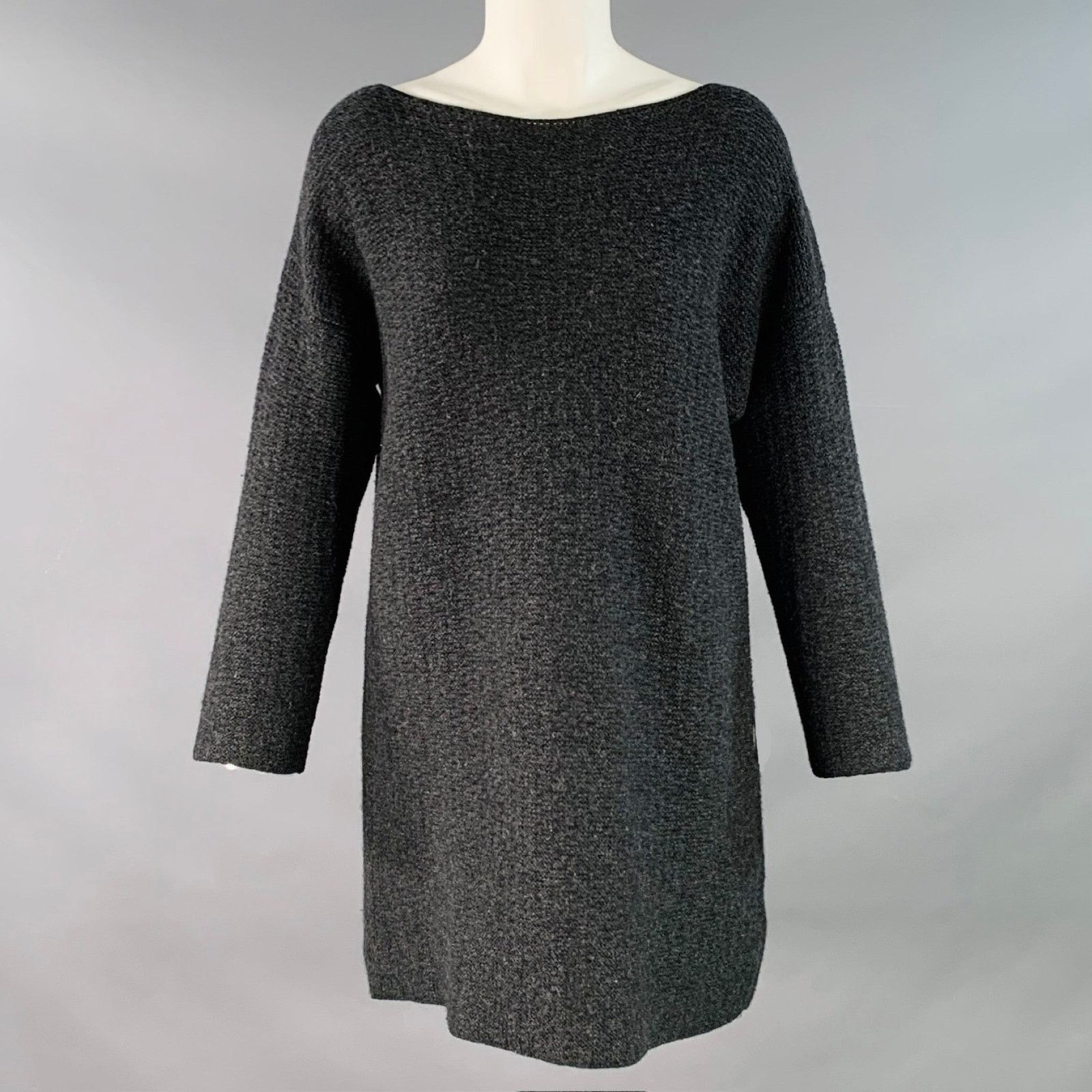 Other EVAM EVA SGrey Charcoal Wool Camel Sweater Above Knee Dress Size S / US 4 / IT 40 - 1 Thumbnail