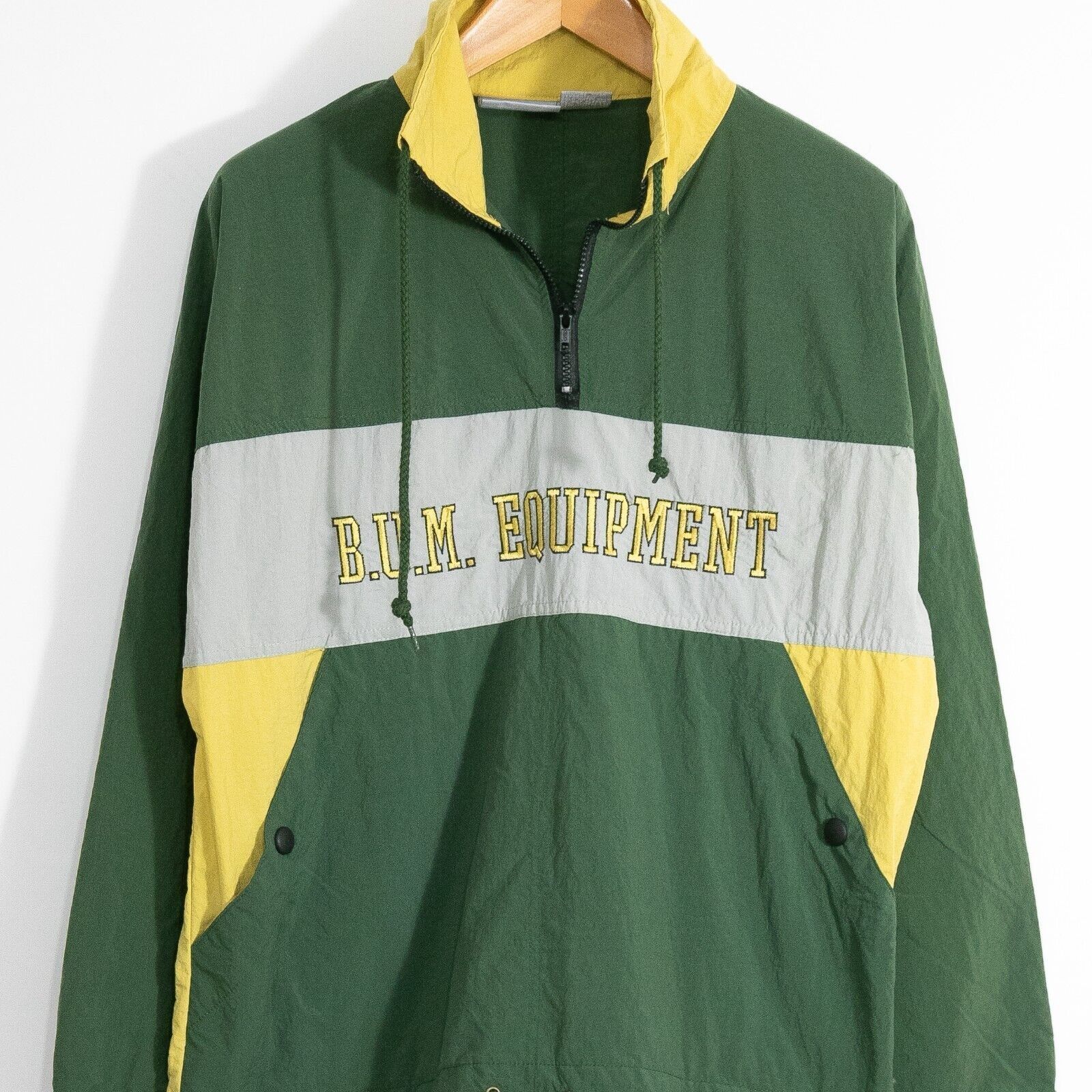 B.U.M Equipment × Vintage Vintage BUM Equipment Windbreaker Mens Small - Green Retro Size US S / EU 44-46 / 1 - 2 Thumbnail