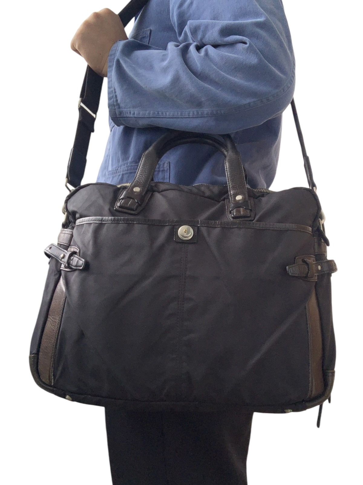 Masterpiece 2-Way Nylon Leather Bag