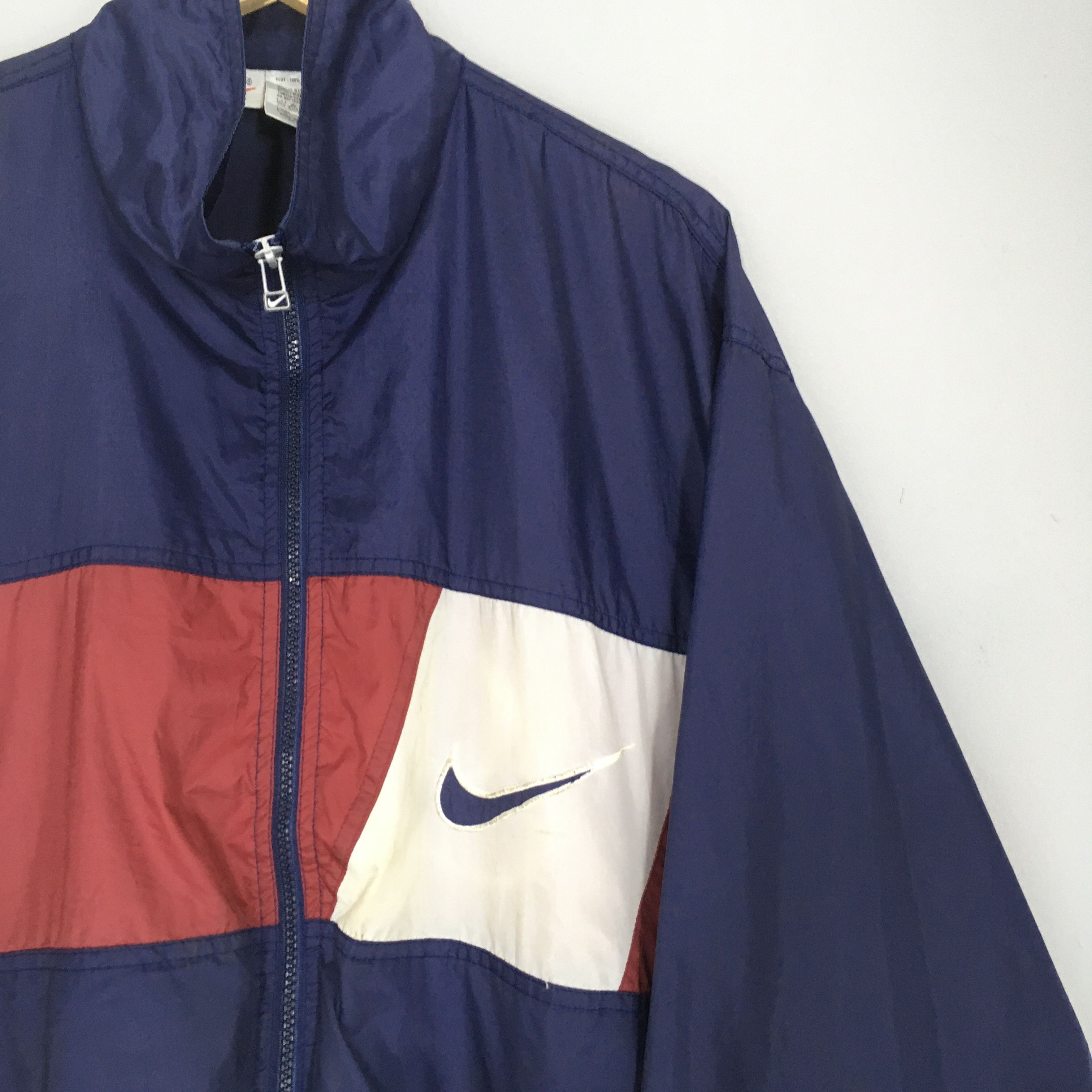 Nike × Vintage Vintage 1990s Nike Big Swoosh Windrunner Jacket Medium Size US M / EU 48-50 / 2 - 2 Thumbnail