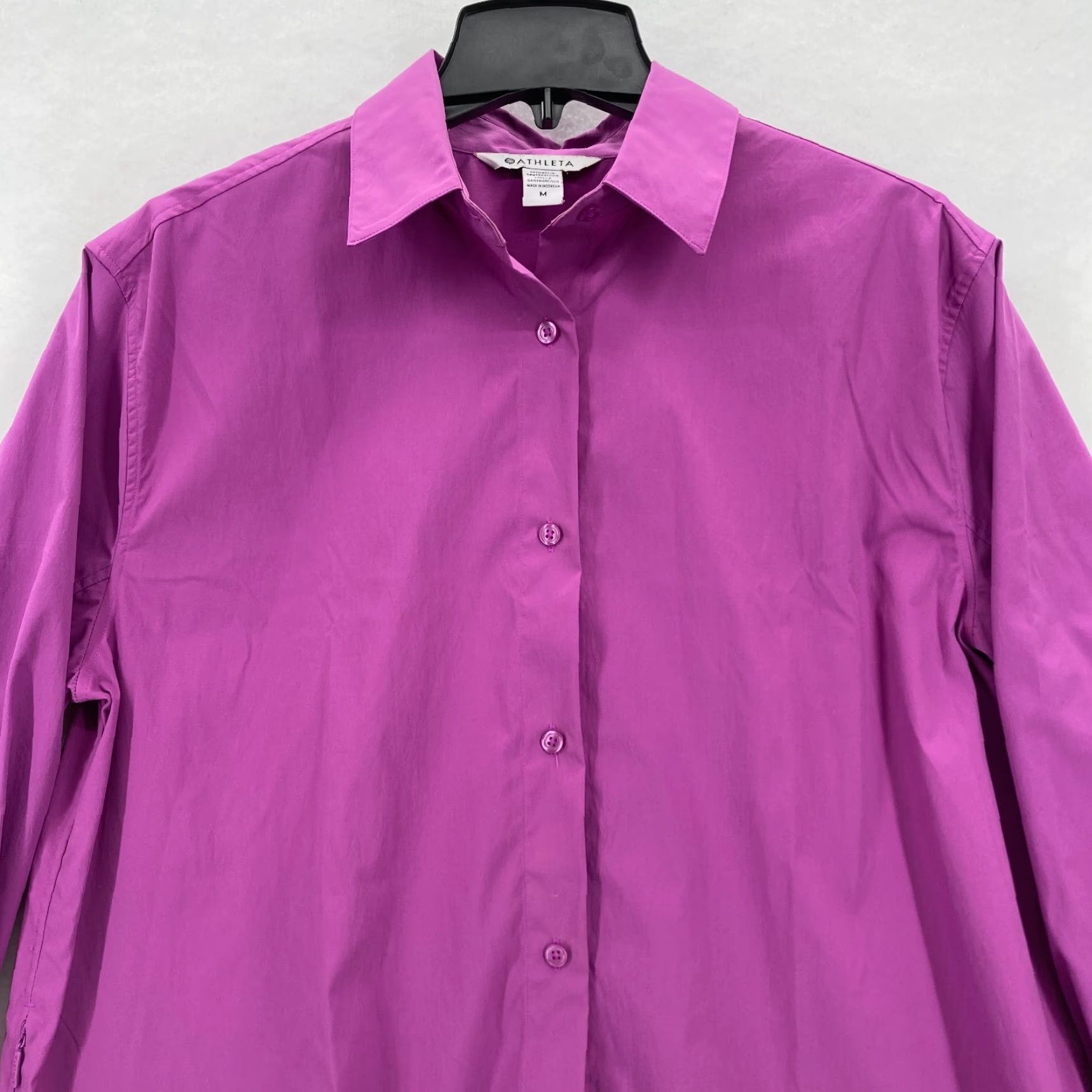 Athleta Athleta Button-Up Top Women's Medium Purple Oversized Preppy Casual Workwear Shirt Size M / US 6-8 / IT 42-44 - 2 Thumbnail