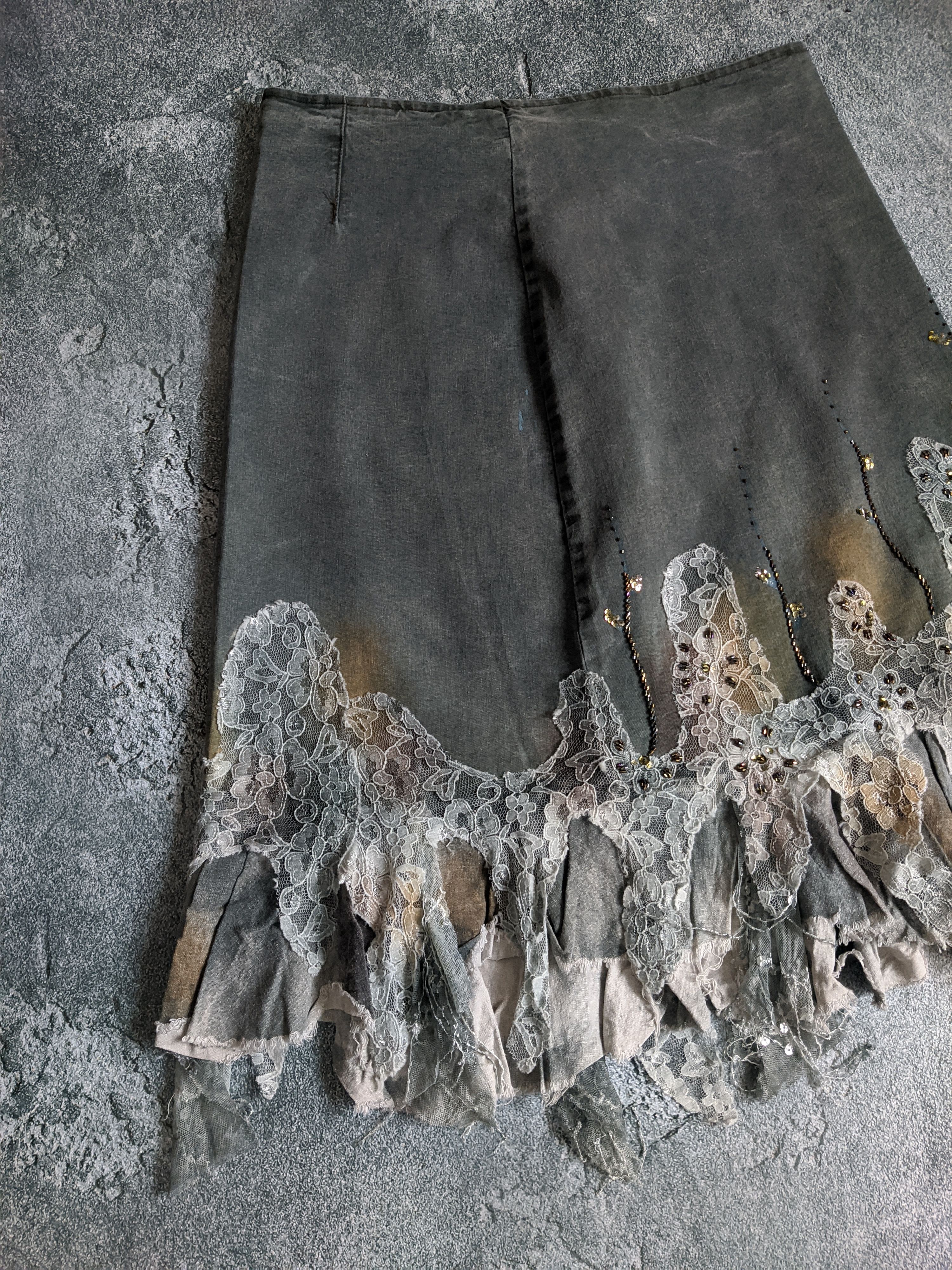 Japanese Brand Vintage Gothic skirt avant garde denim japanese 90s Size 36" / US 14 / IT 50 - 5 Thumbnail
