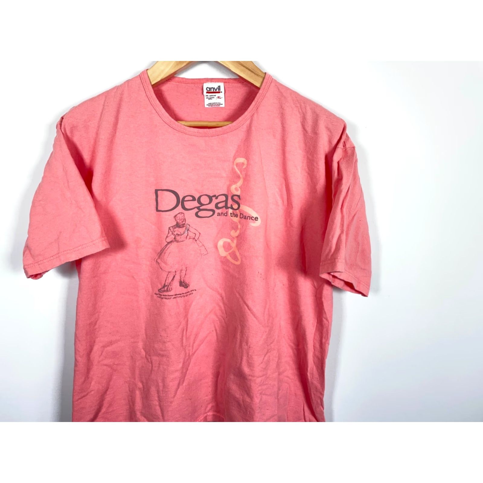 Anvil VINTAGE Detroit Institute of Arts Edgar Degas Dance T-Shirt Women's XL Pink 90s Art Hipster Retro Logo Casual Size XL / US 12-14 / IT 48-50 - 4 Thumbnail