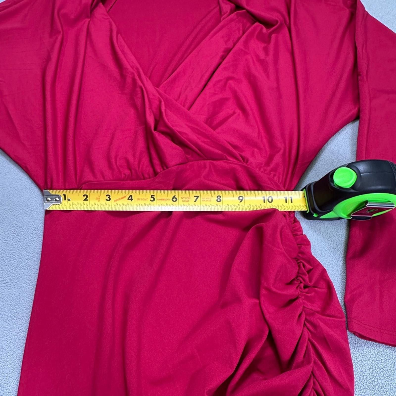 Other NWT Marciano Guess Dress S Magenta Long Sleeve Ruched Bodyco Size S / US 4 / IT 40 - 7 Thumbnail