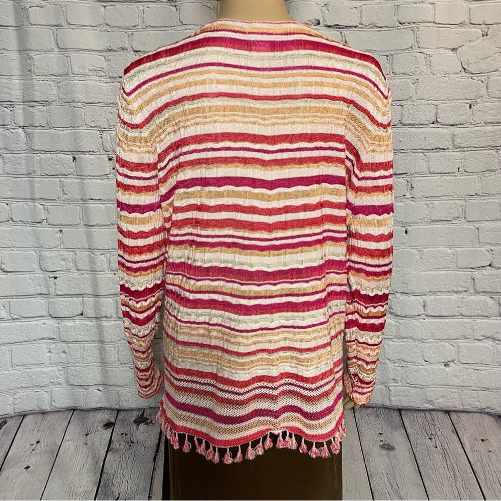 Chicos Chico's Tassel Wave Striped Cardigan Size 3 US XL Size XL / US 12-14 / IT 48-50 - 5 Thumbnail