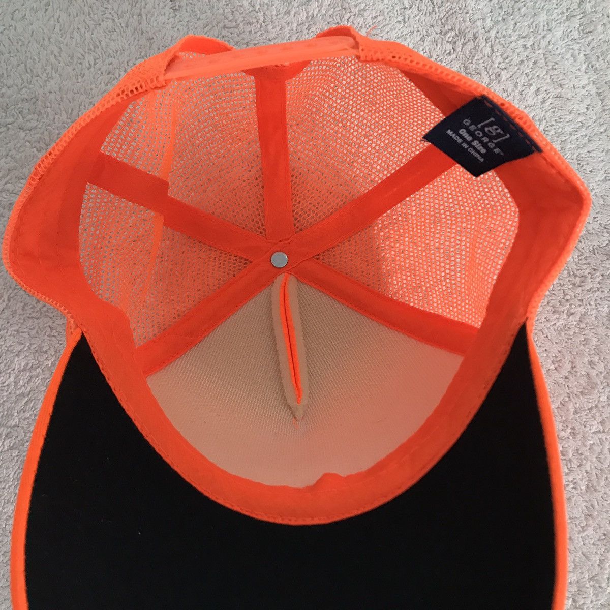 George George Neon Orange Blank Trucker Hat OS Size ONE SIZE - 6 Thumbnail
