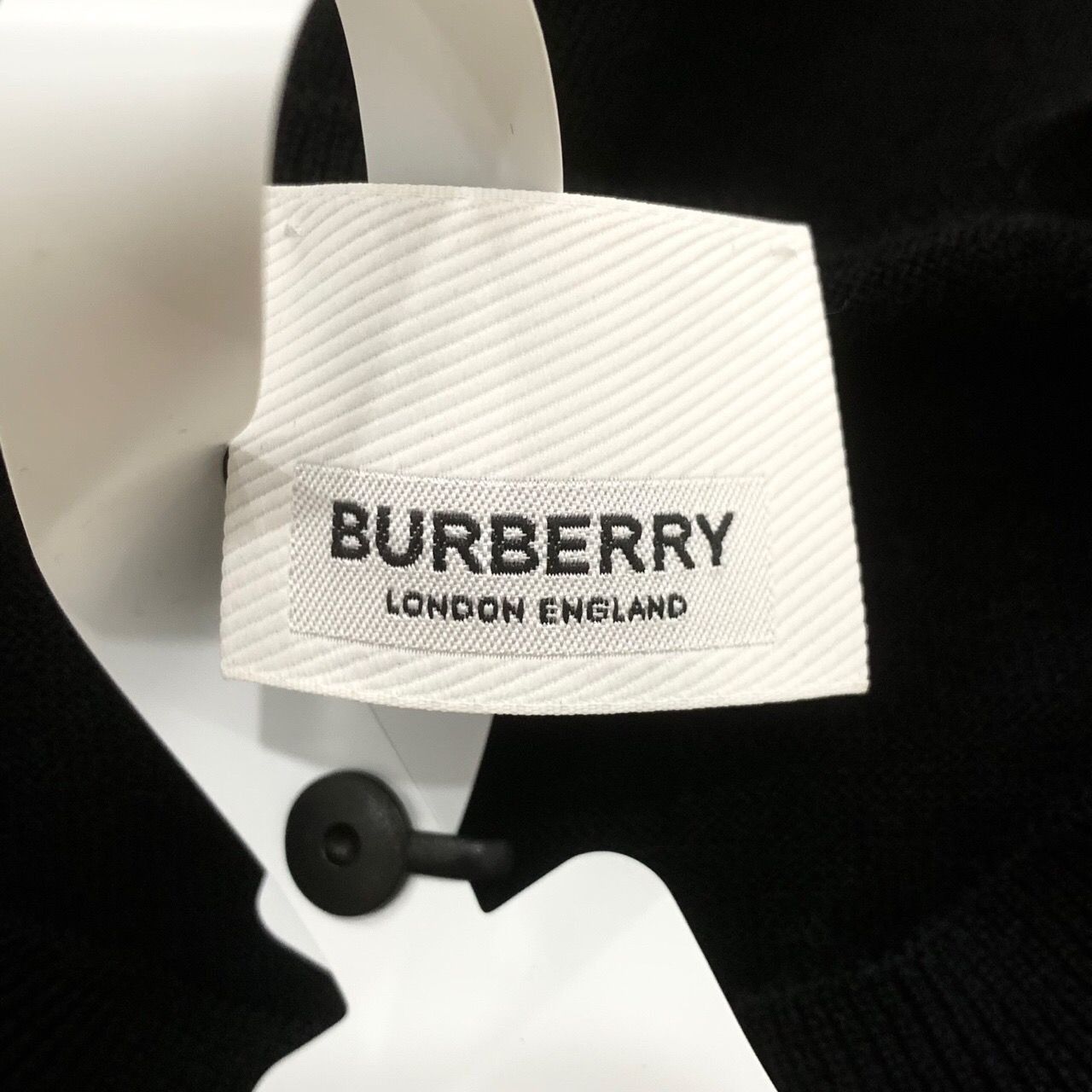 Burberry [Burberry] Checkerboard Panel Black Crewneck Knit Sweater On Size US M / EU 48-50 / 2 - 2 Thumbnail