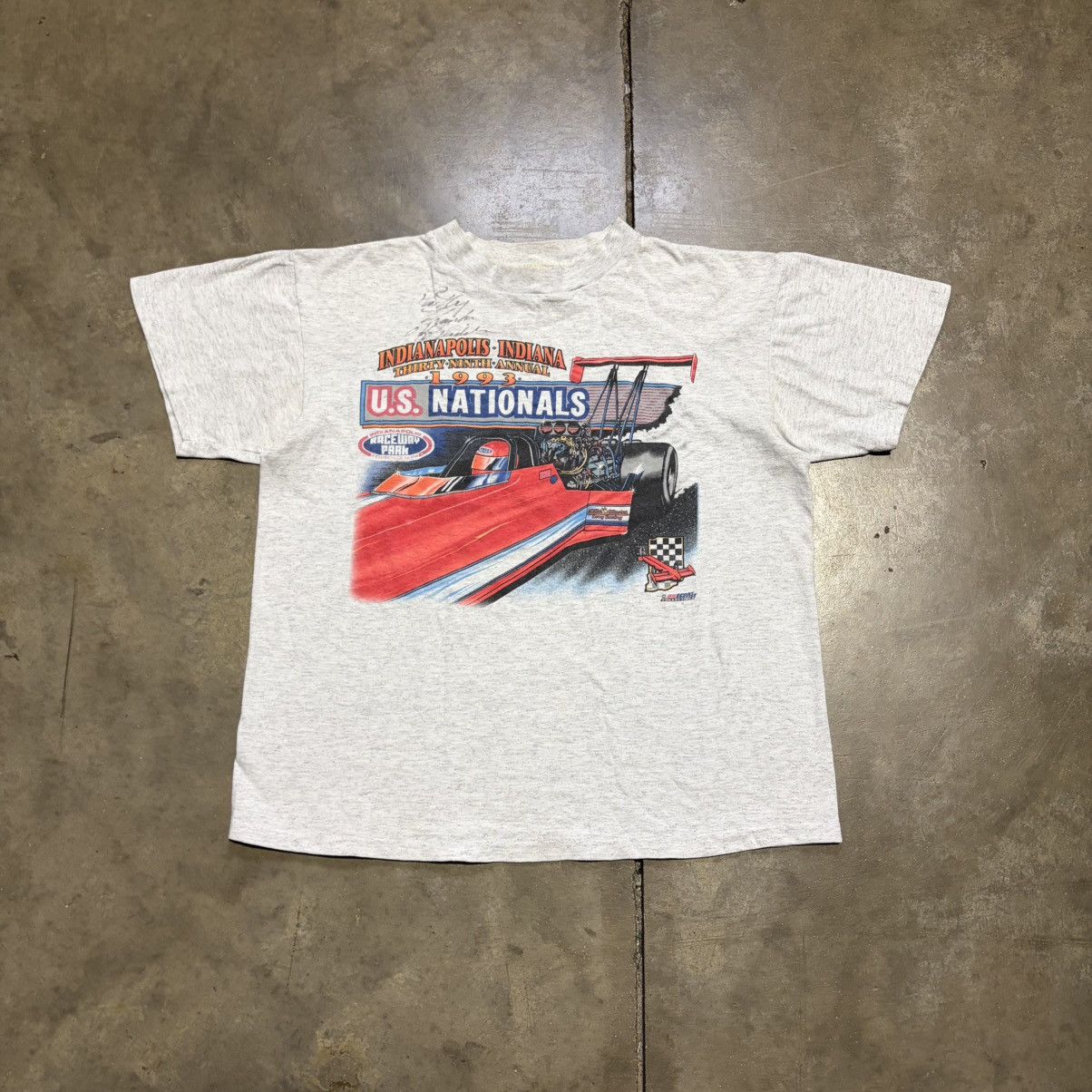 Vintage Vintage NHRA Drag Racing Graphic Tee US Nationals 90s USA Size US L / EU 52-54 / 3 - 1 Thumbnail