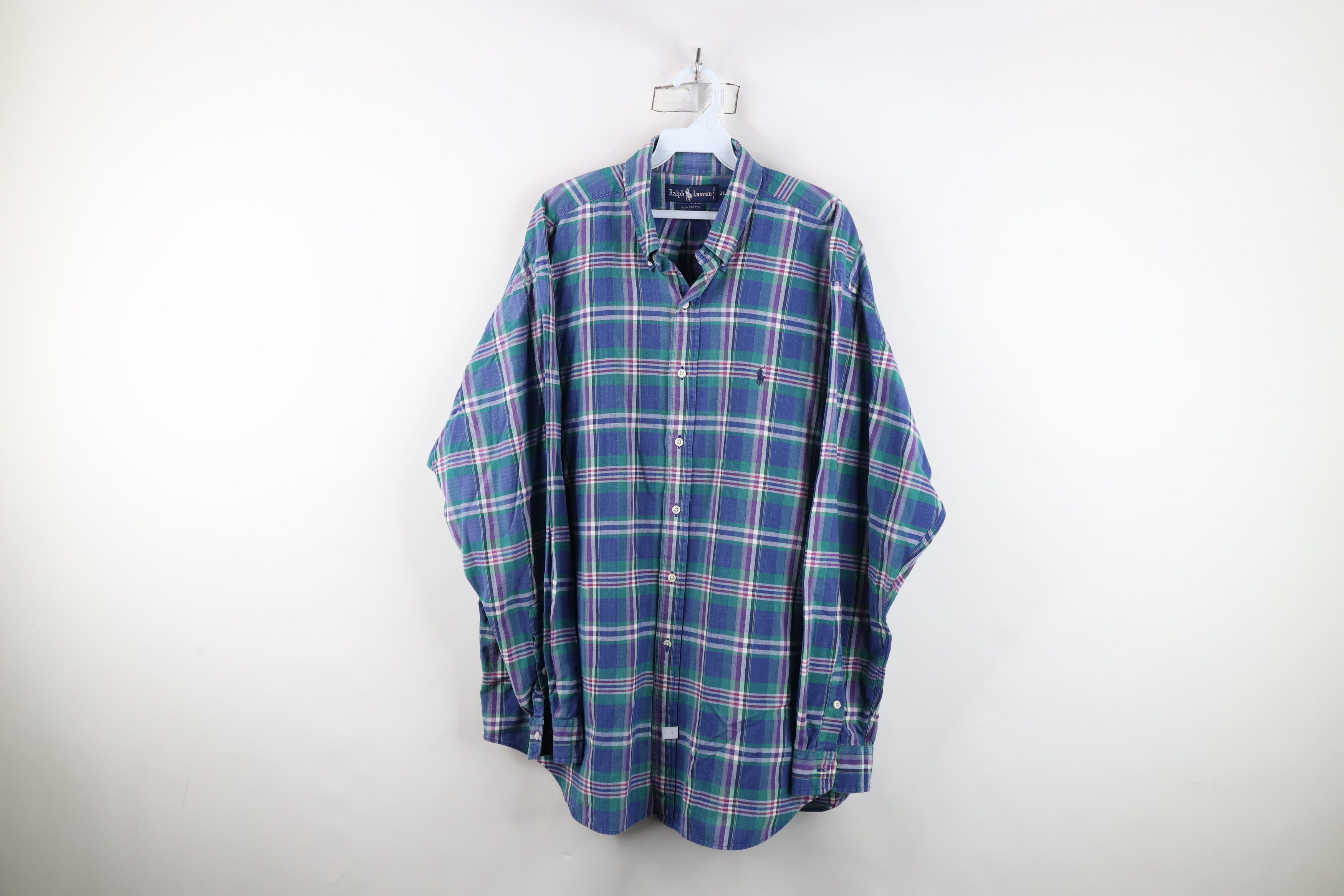 Ralph Lauren Vintage 90s Ralph Lauren Plaid Collared Button Down Shirt Size US XL / EU 56 / 4 - 1 Thumbnail