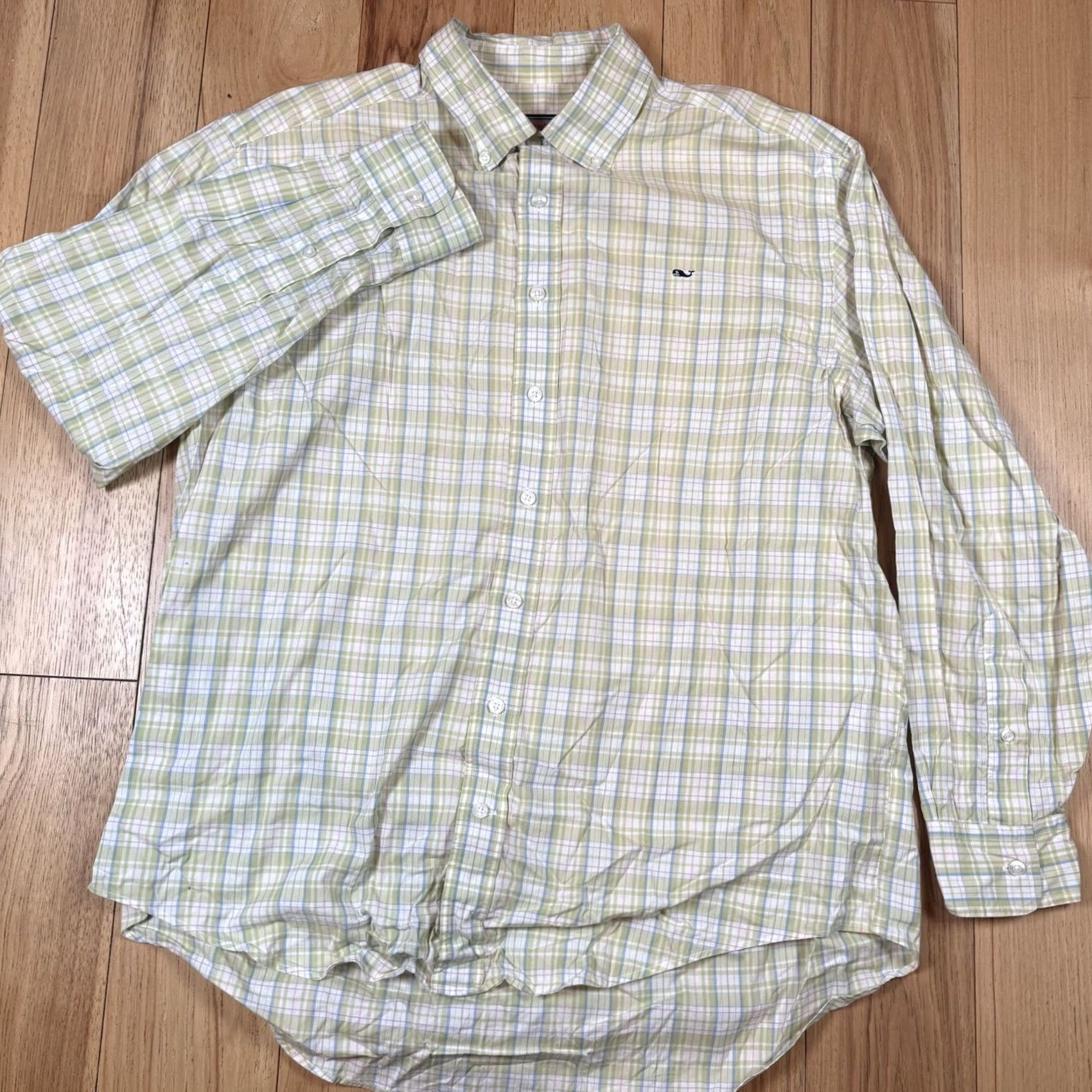 Vineyard Vines Vineyard Vines Button-Up Shirt Mens L Long Sleeve Plaid Multicolor Whale Pattern Dress Shirt Size 42R - 3 Thumbnail