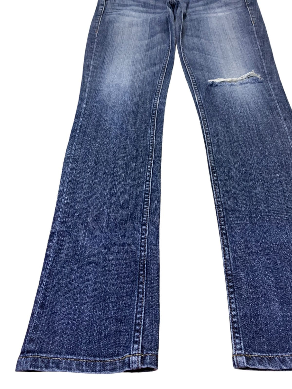 Marithe + Francois Girbaud Vintage Girbaud Distressed Ripped Slim Jeans Size 32" / US 10 / IT 46 - 6 Thumbnail
