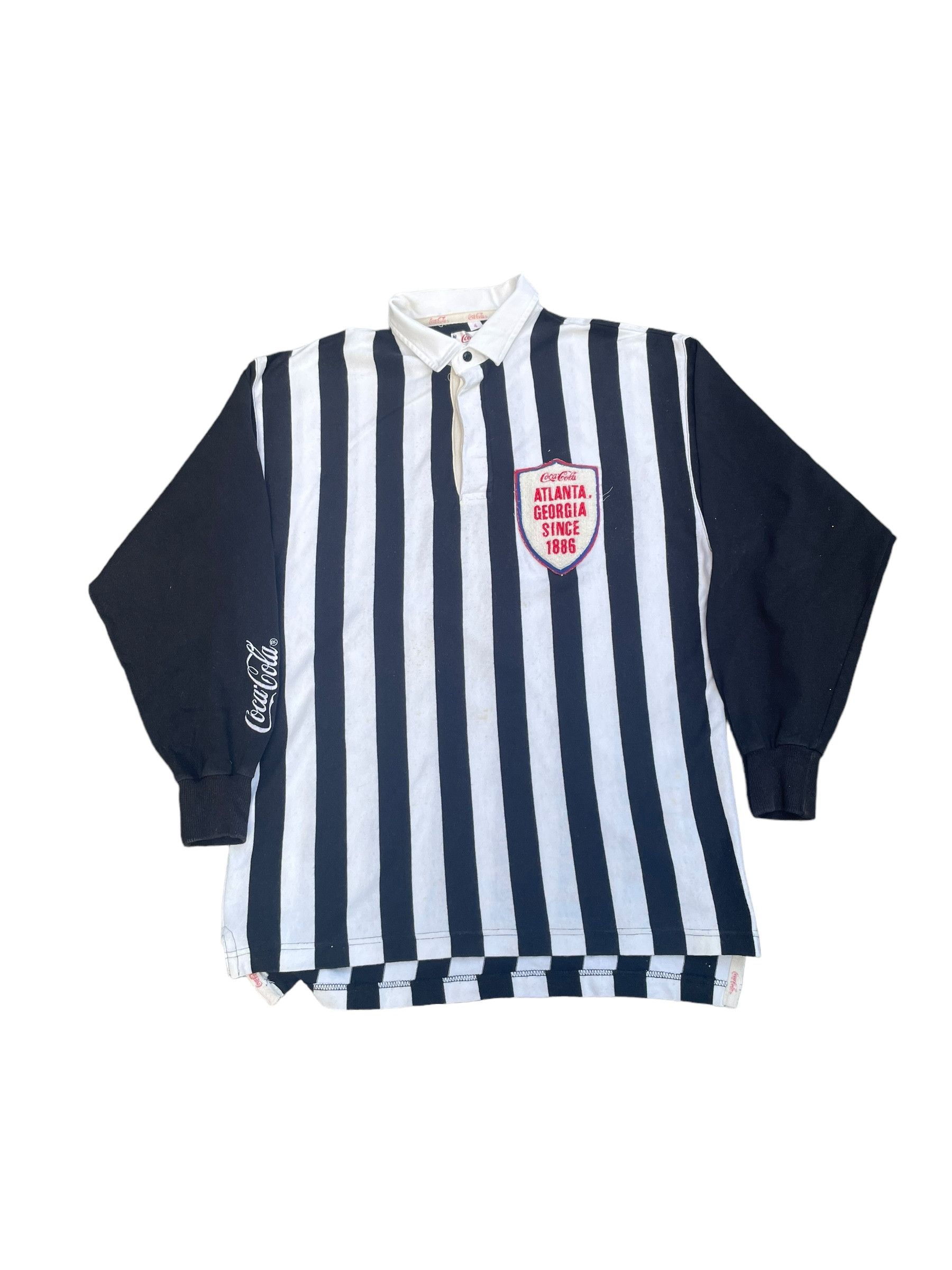 Coca Cola Vintage 90's Coca Cola Refree Rugby Jersey Size US L / EU 52-54 / 3 - 1 Thumbnail